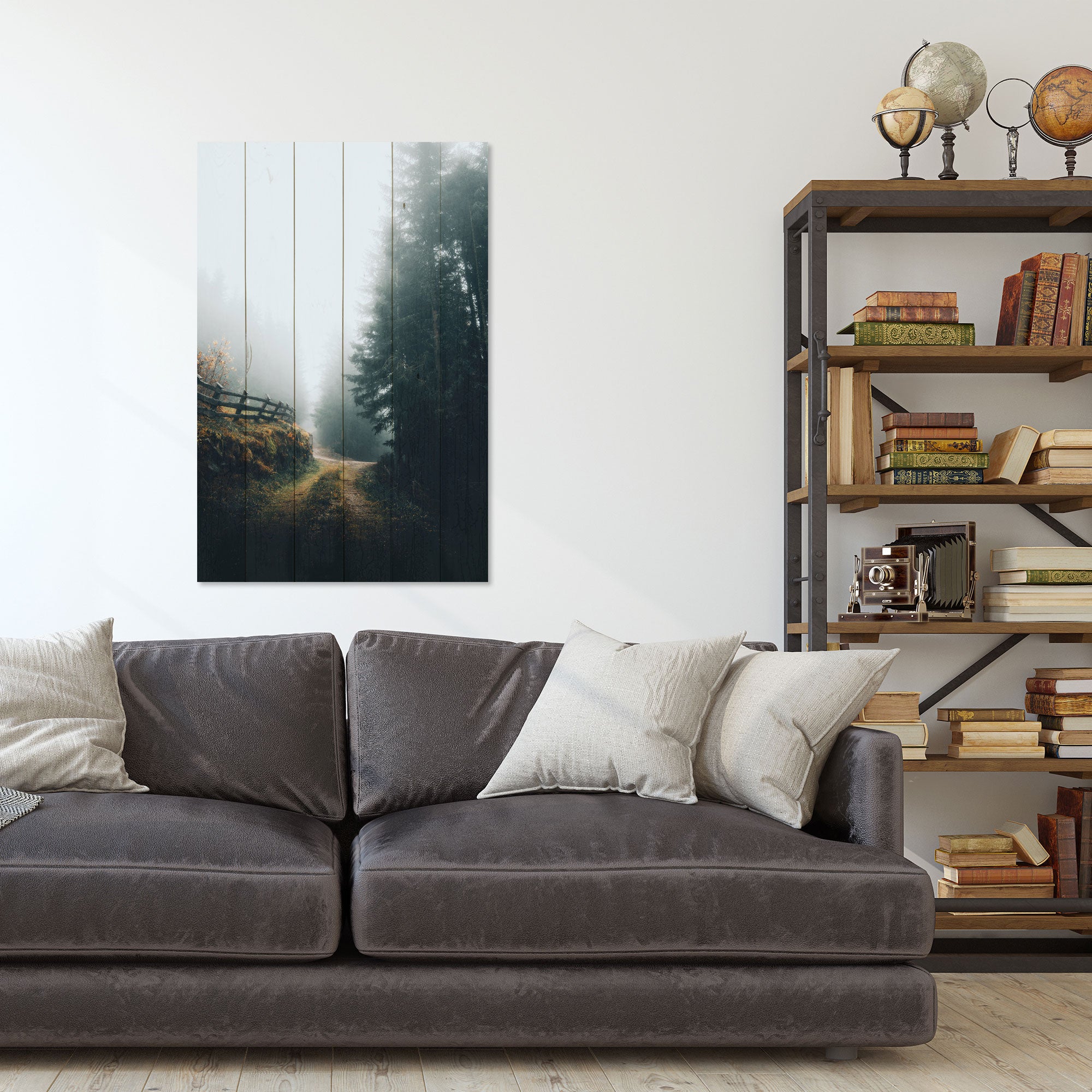 Obraz Wood Nebellandschaft-60x90 cm