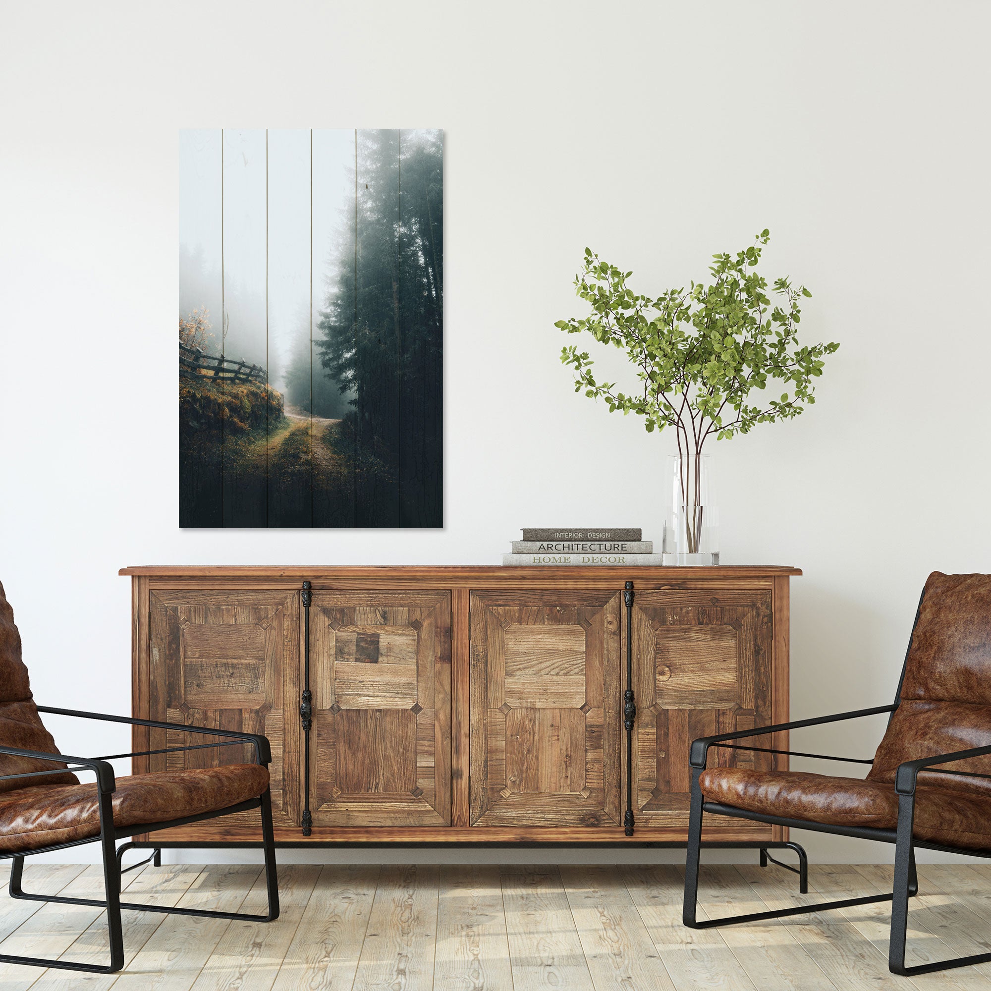 Obraz Wood Nebellandschaft-20x30 cm