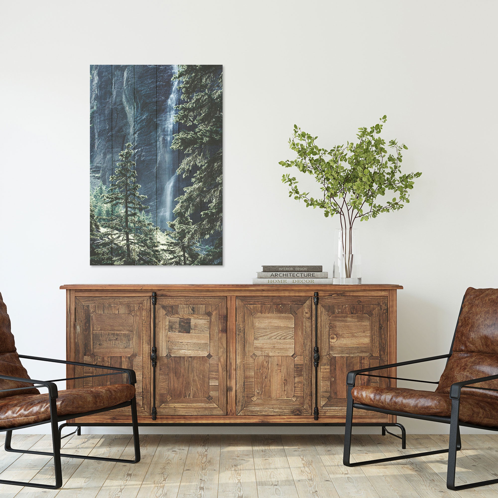 Obraz Wood Forest Waterfall-30x40 cm