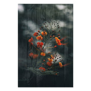 Bild Wood Little Orange Flowers-40x60 cm