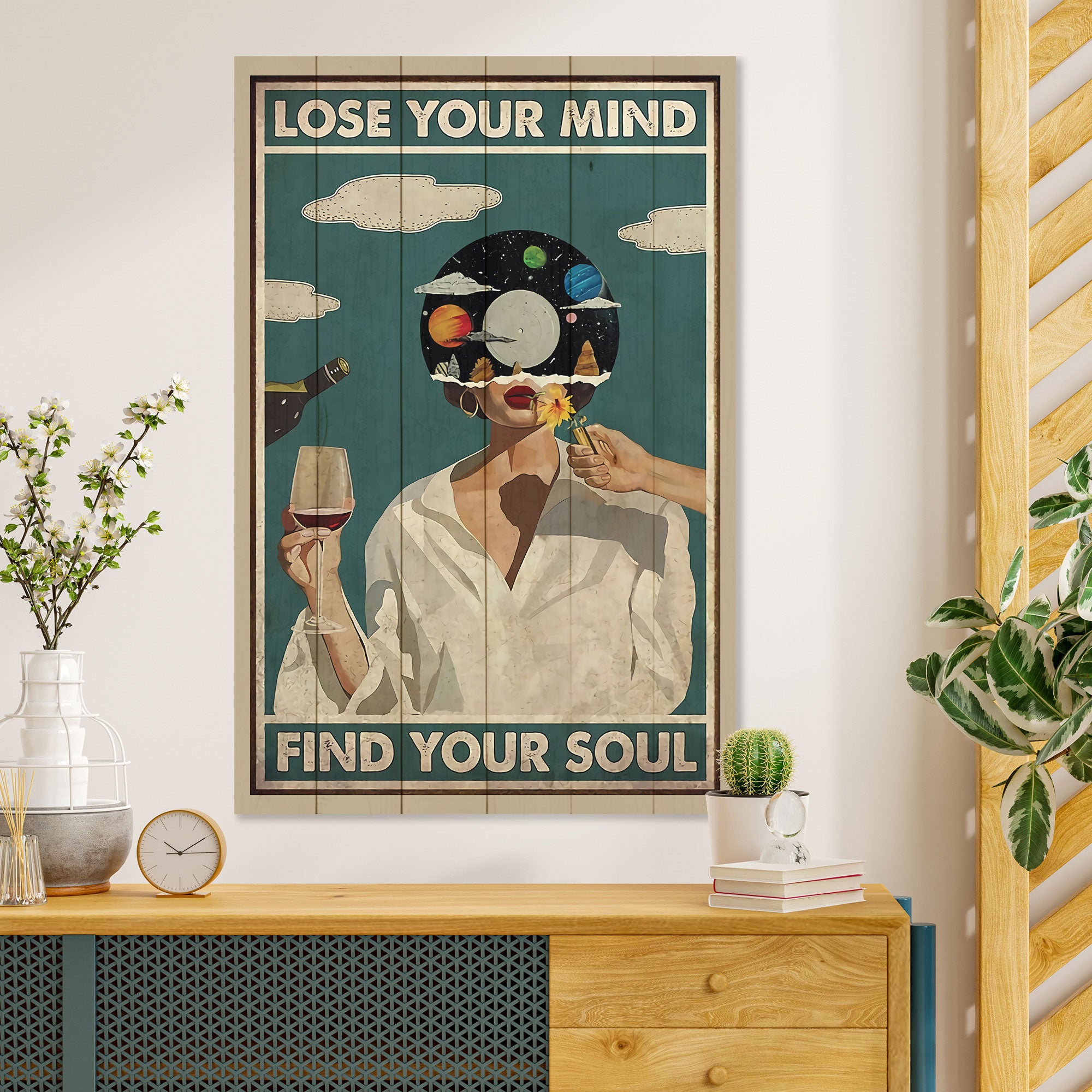 Obraz Wood Lose your Mind-60x90 cm