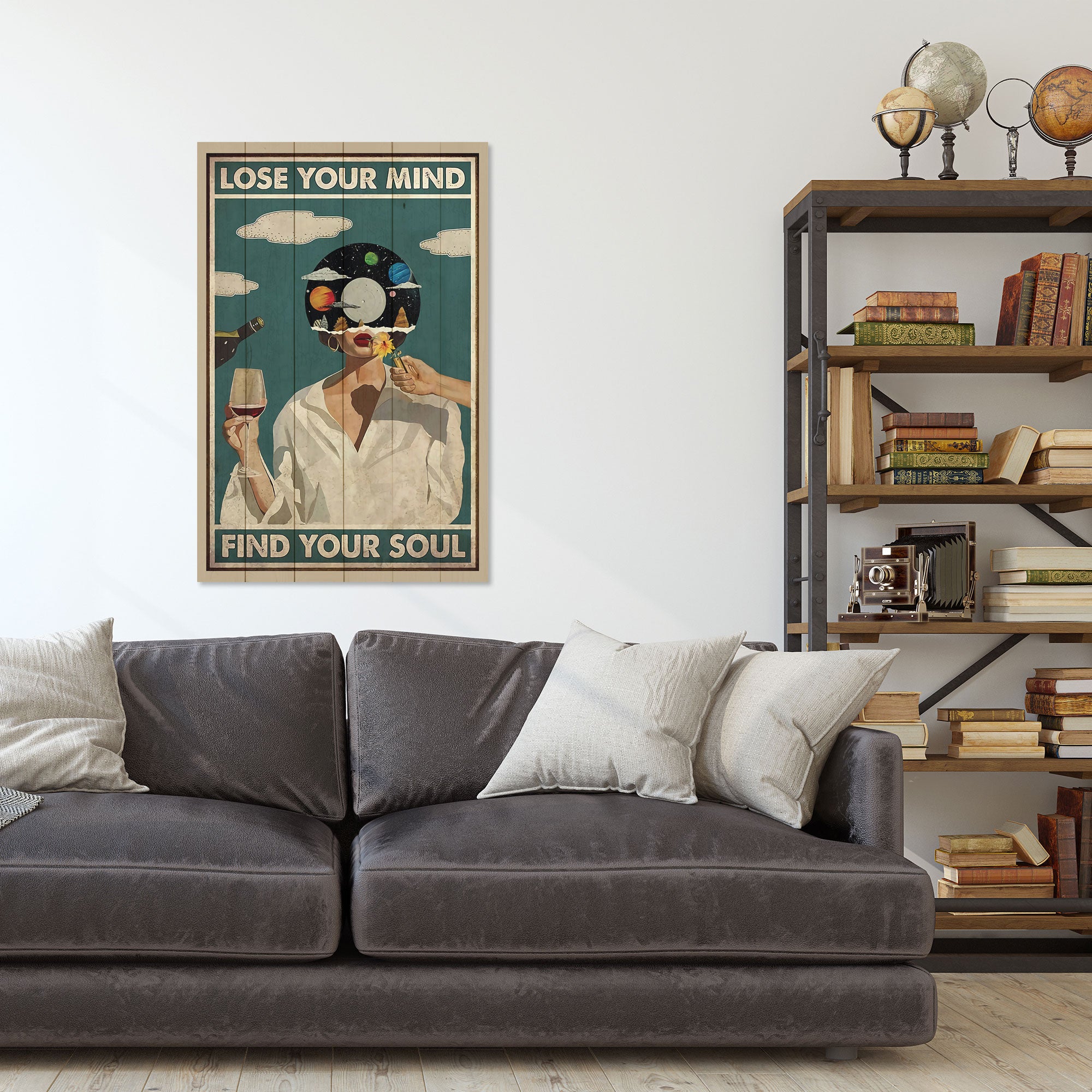 Obraz Wood Lose your Mind-20x30 cm