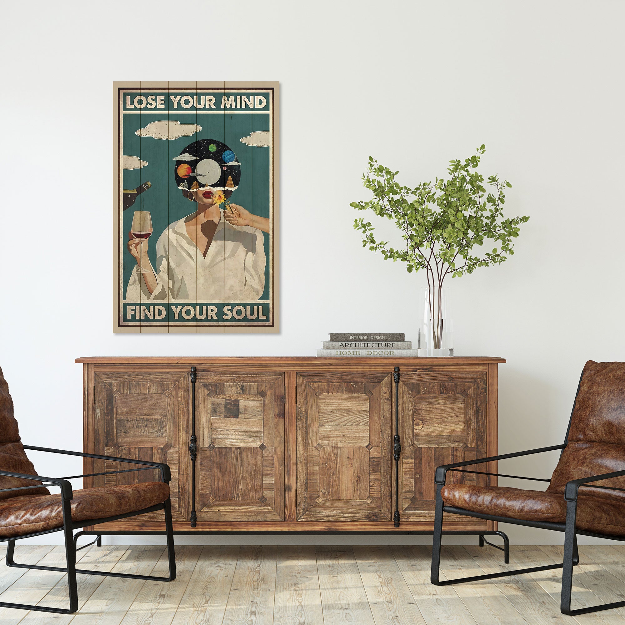 Obraz Dřevo Ztratit Rozum-50x70 cm