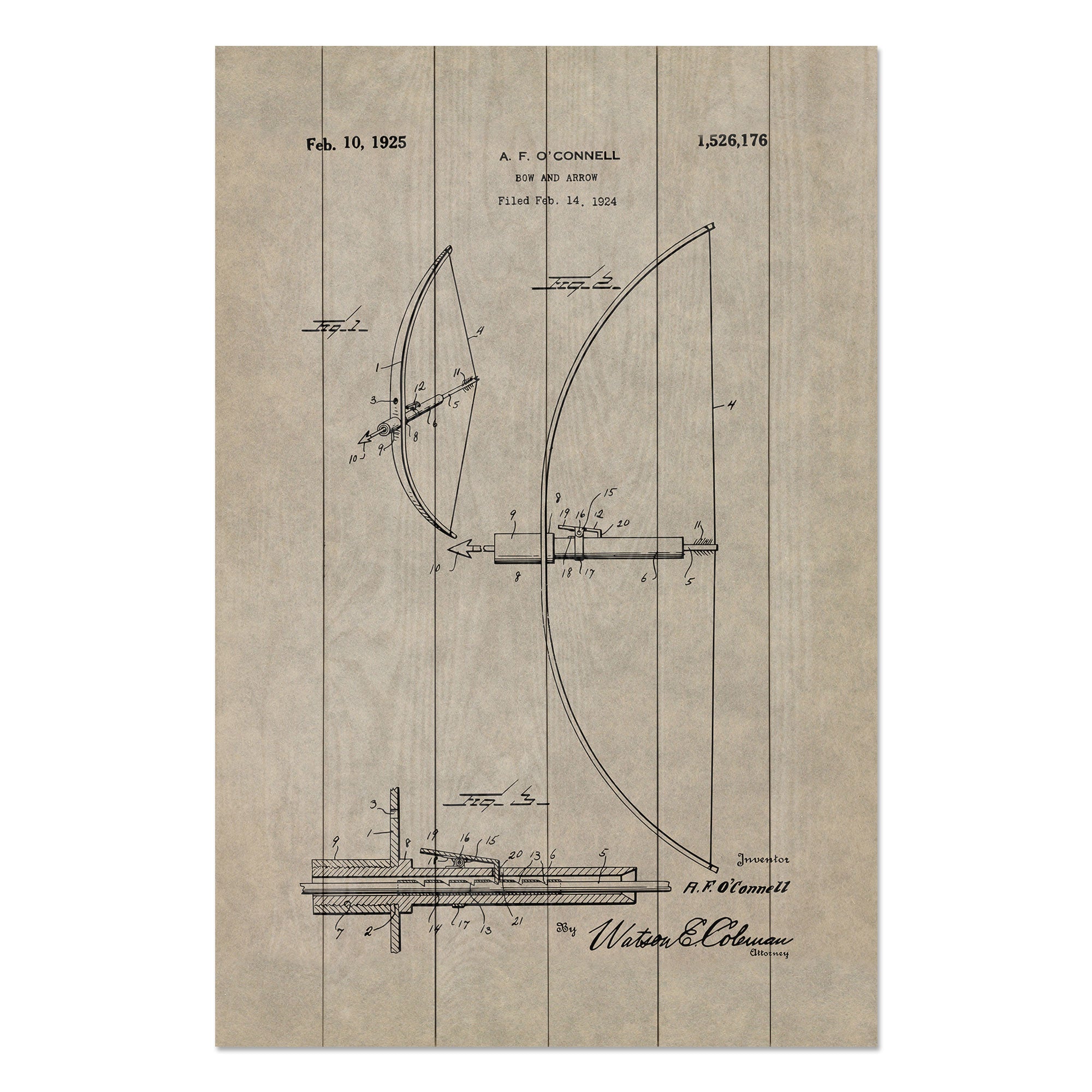 Bild Holz Altmodischer Bogen-30x40 cm