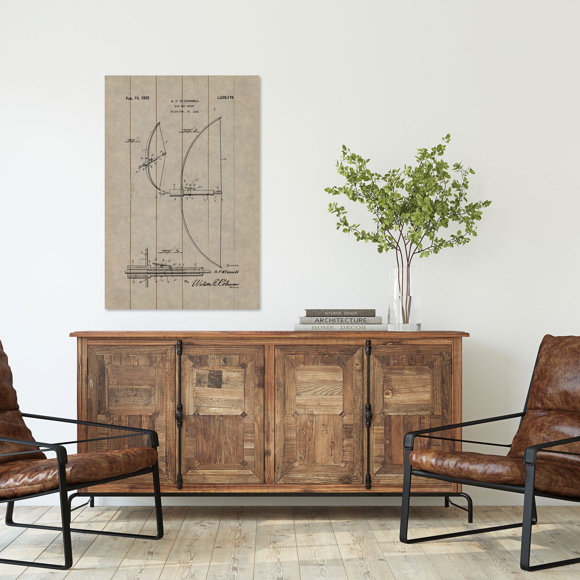 Bild Holz Altmodischer Bogen-40x60 cm