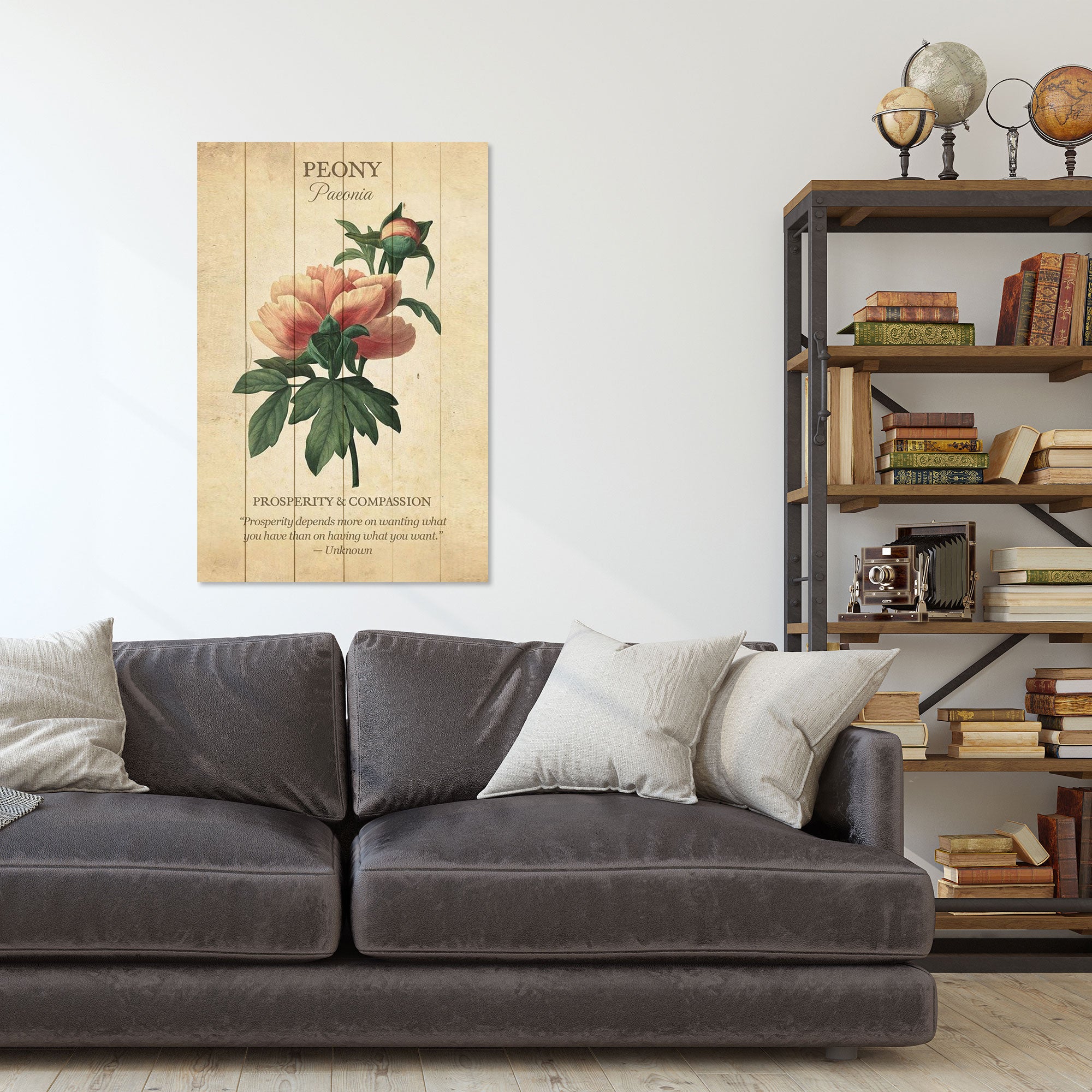 Obraz Dřevo Pivoňka květ-40x60 cm