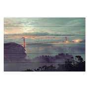 Bild Holz Golden Gate Bridge im Nebel-20x30 cm
