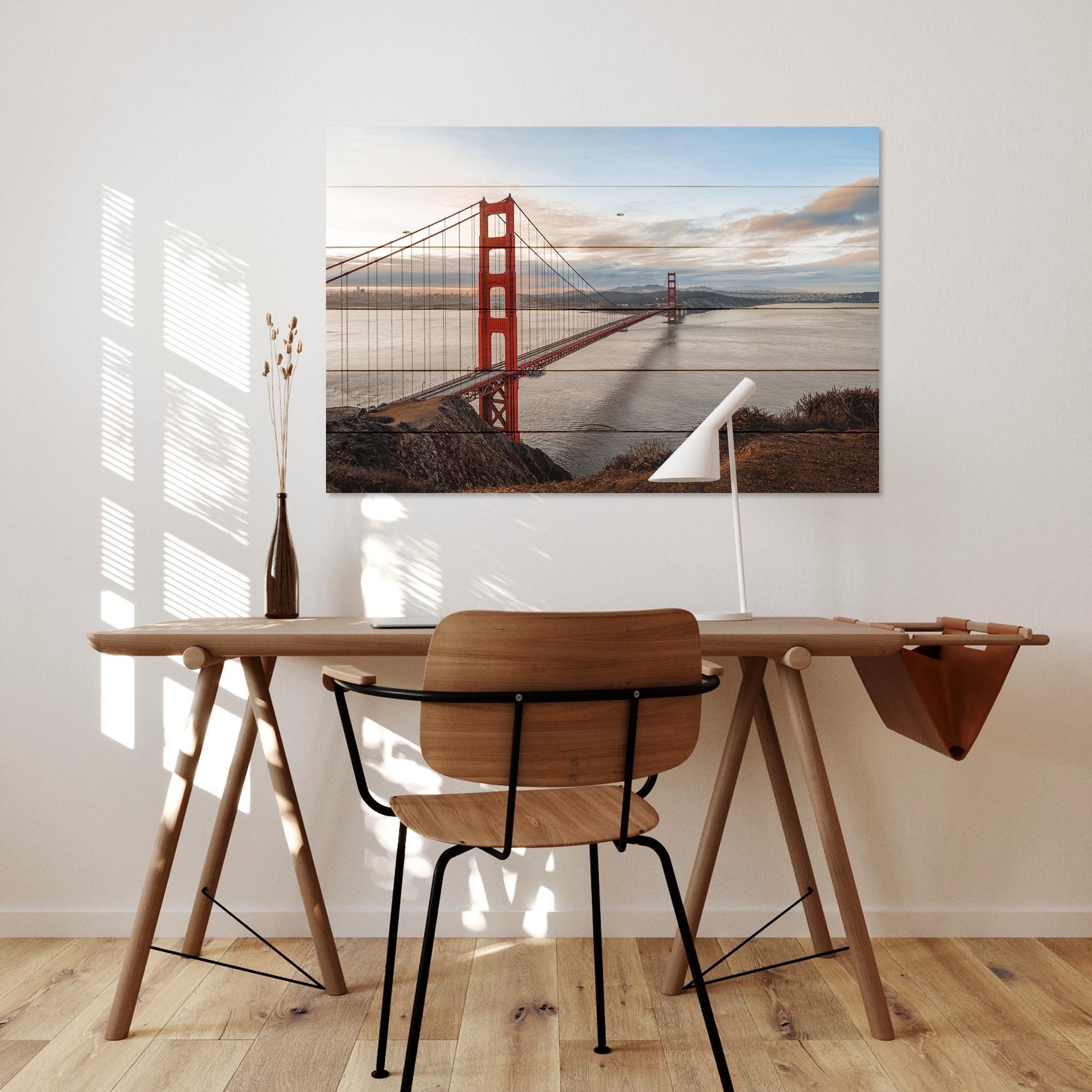 Bild Holz Golden Gate Bridge-50x70 cm