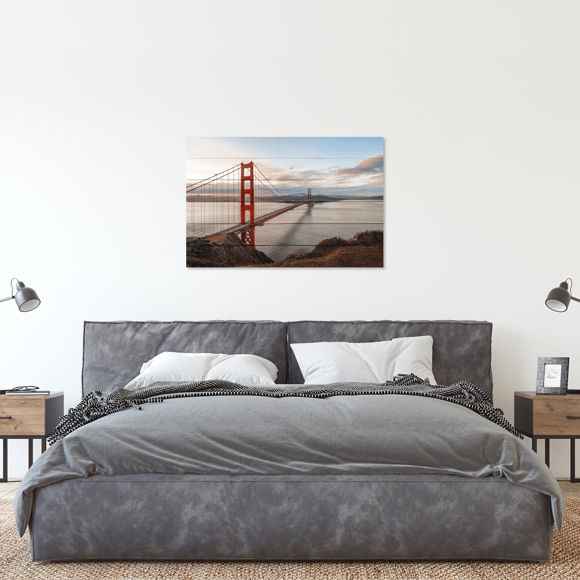 Bild Holz Golden Gate Bridge-50x70 cm
