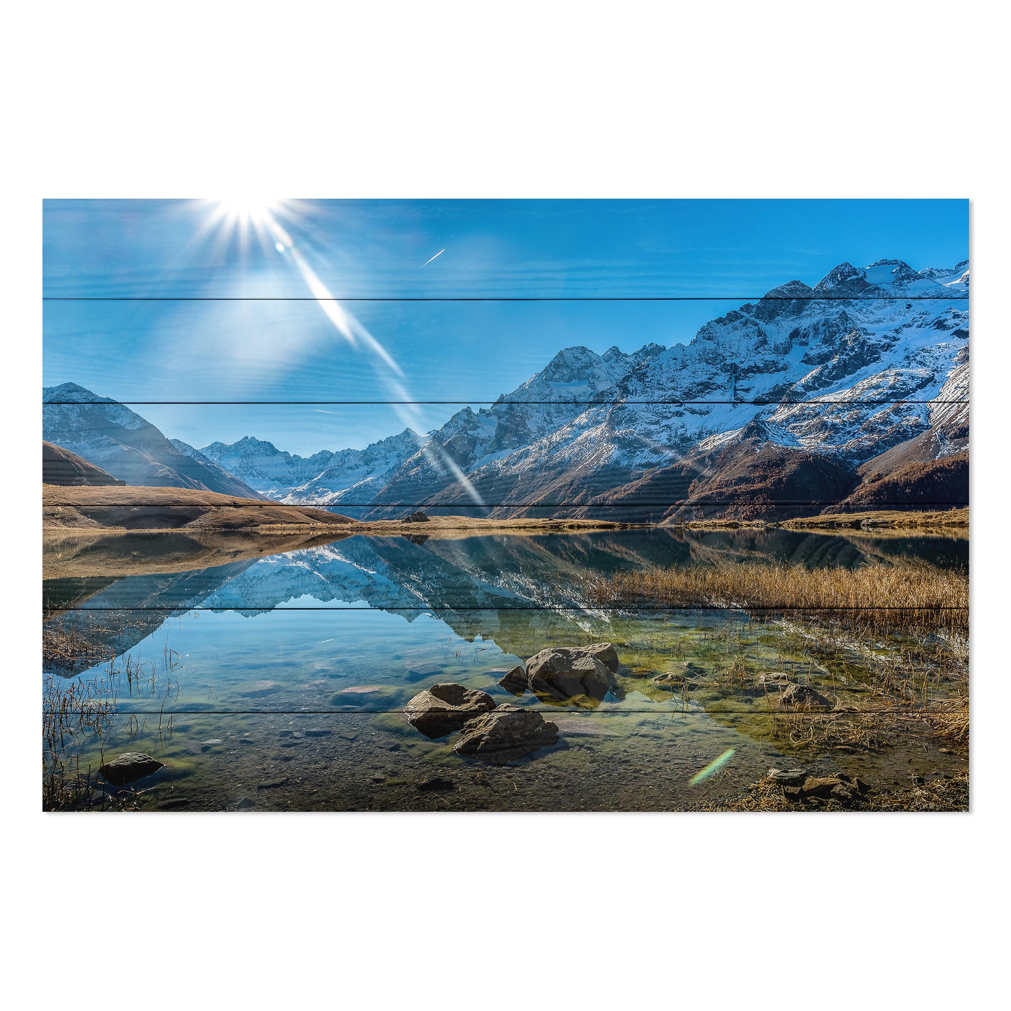 Obraz Wood Crystal Clear Lake-30x40 cm