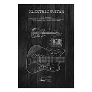 Obraz Wood Elektrická gitara čierna-40x60 cm