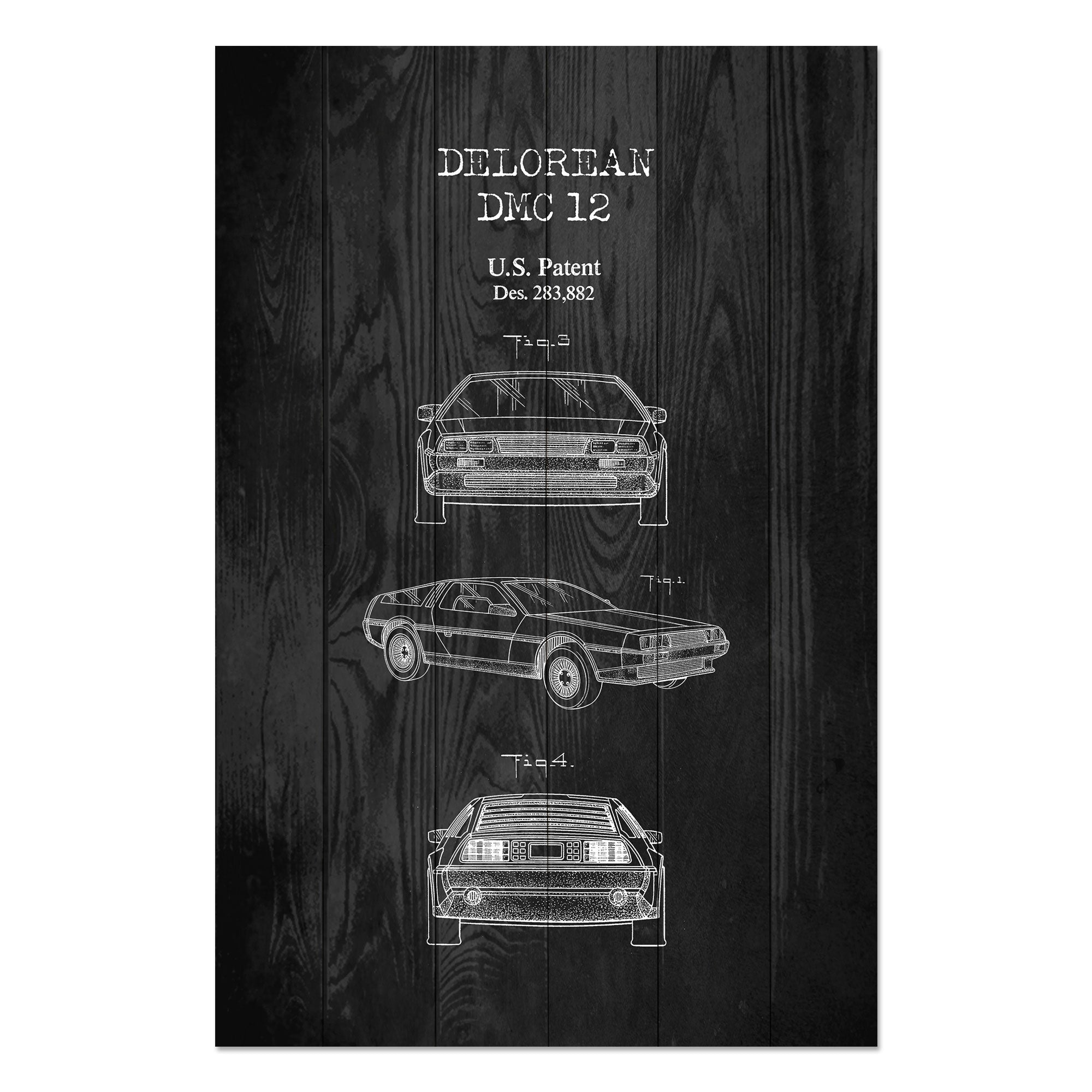 Bild Wood DeLorean Schwarz-60x90 cm