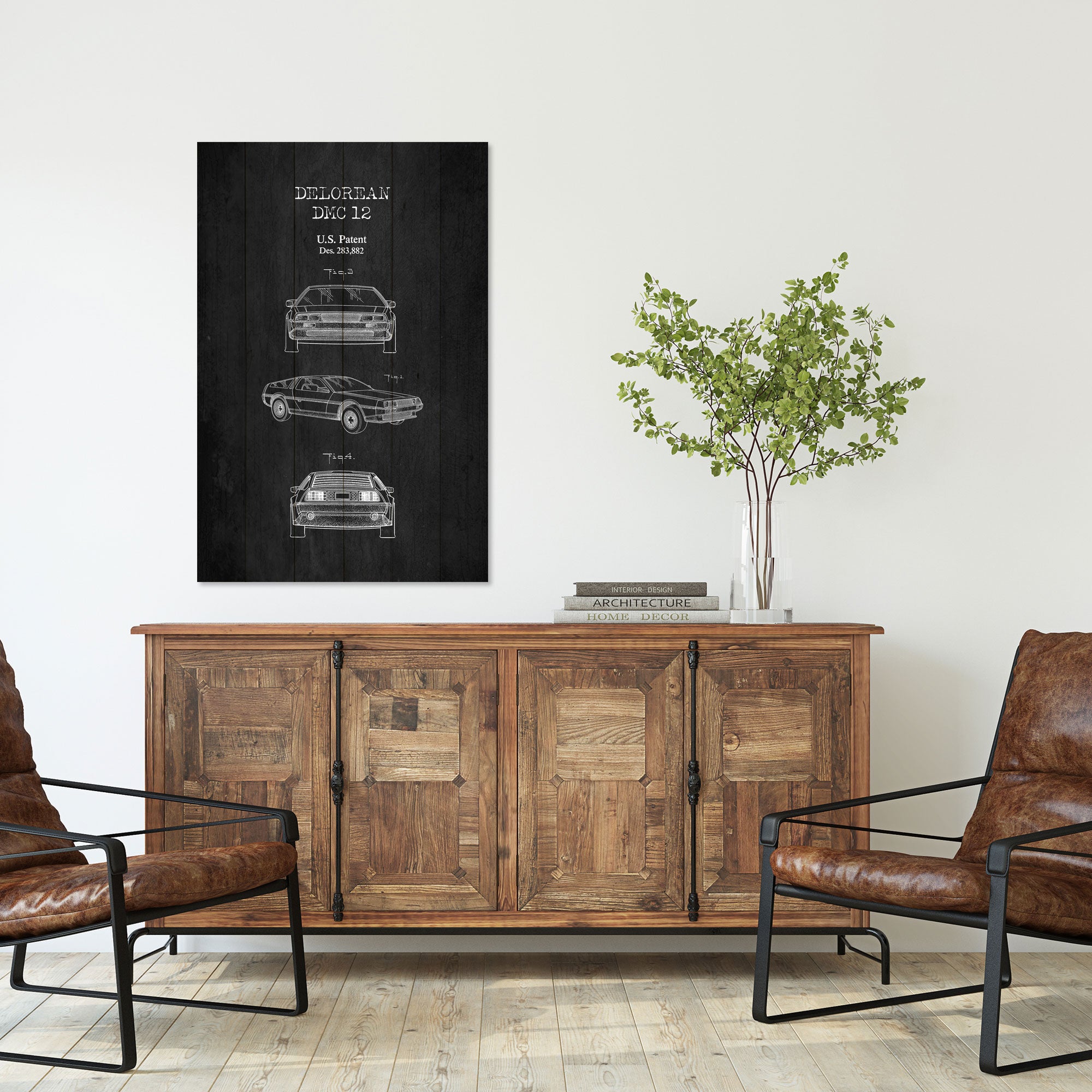 Bild Wood DeLorean Schwarz-20x30 cm