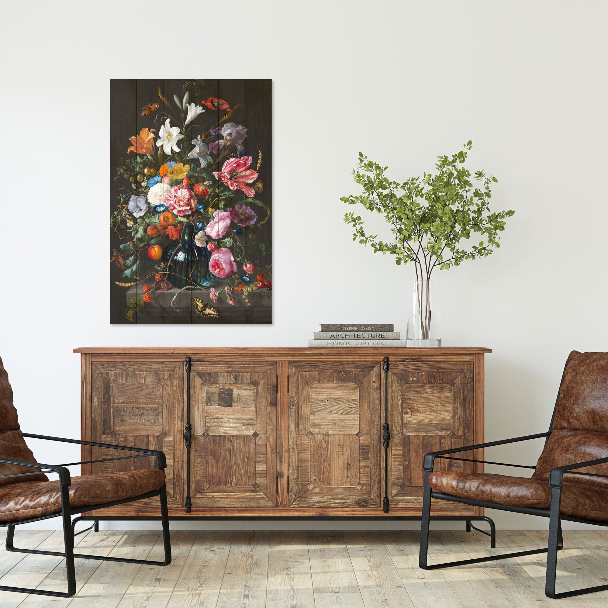 Obraz Wood Colorful Bouquet-50x70 cm