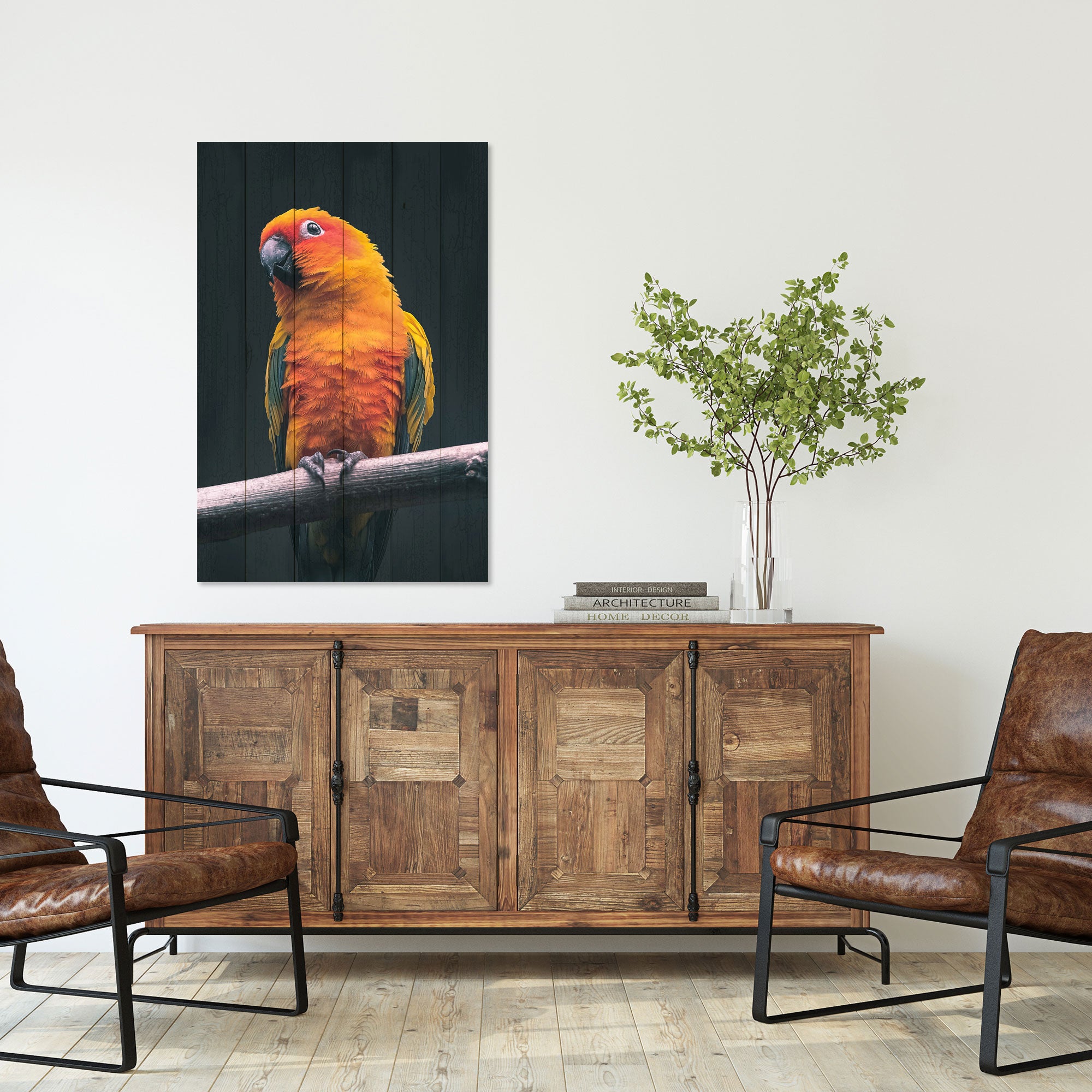 Obraz Wood Papuga-40x60 cm
