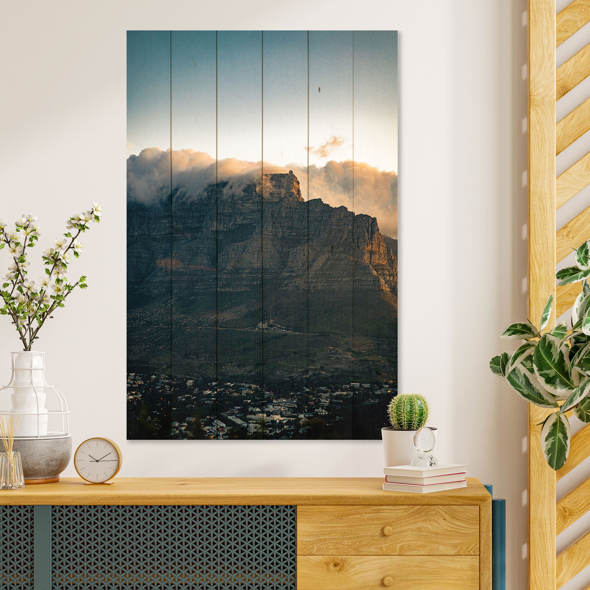 Bild Wood Beleuchtete Stadt-20x30 cm