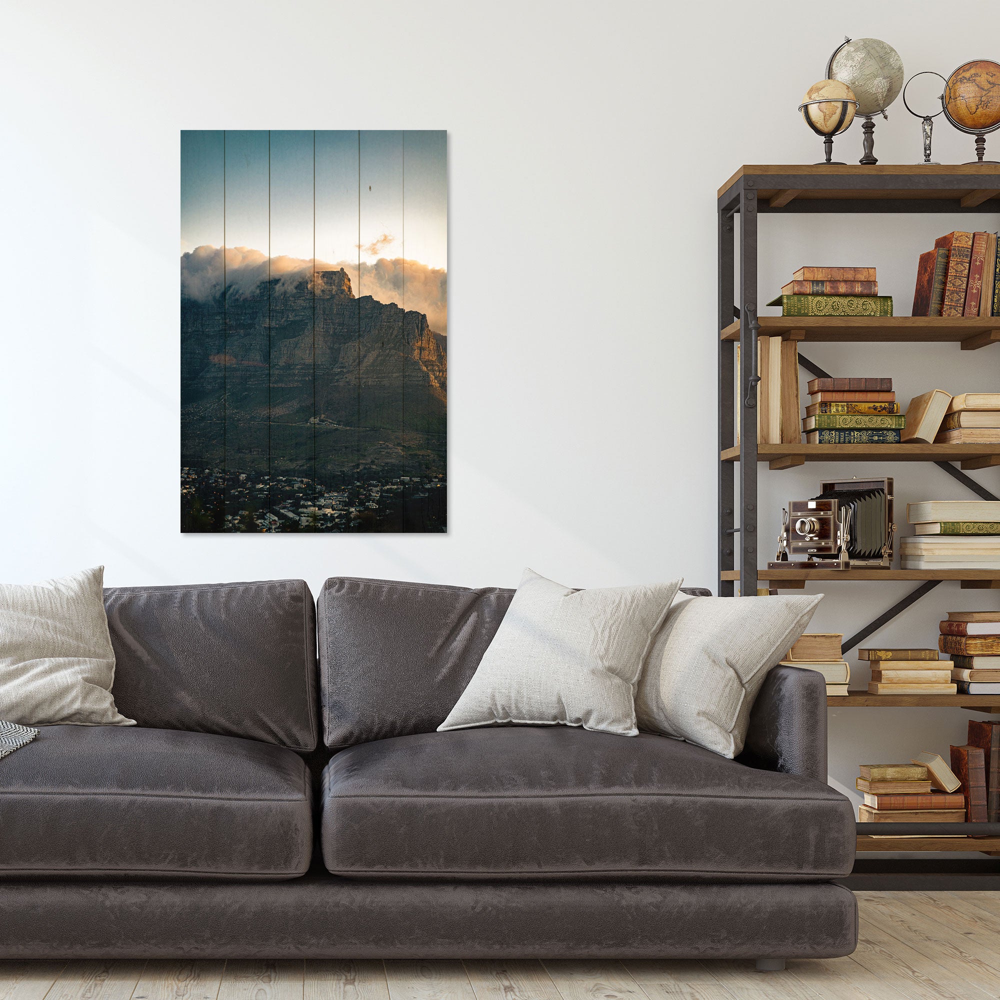 Bild Wood Illuminated City-60x90 cm