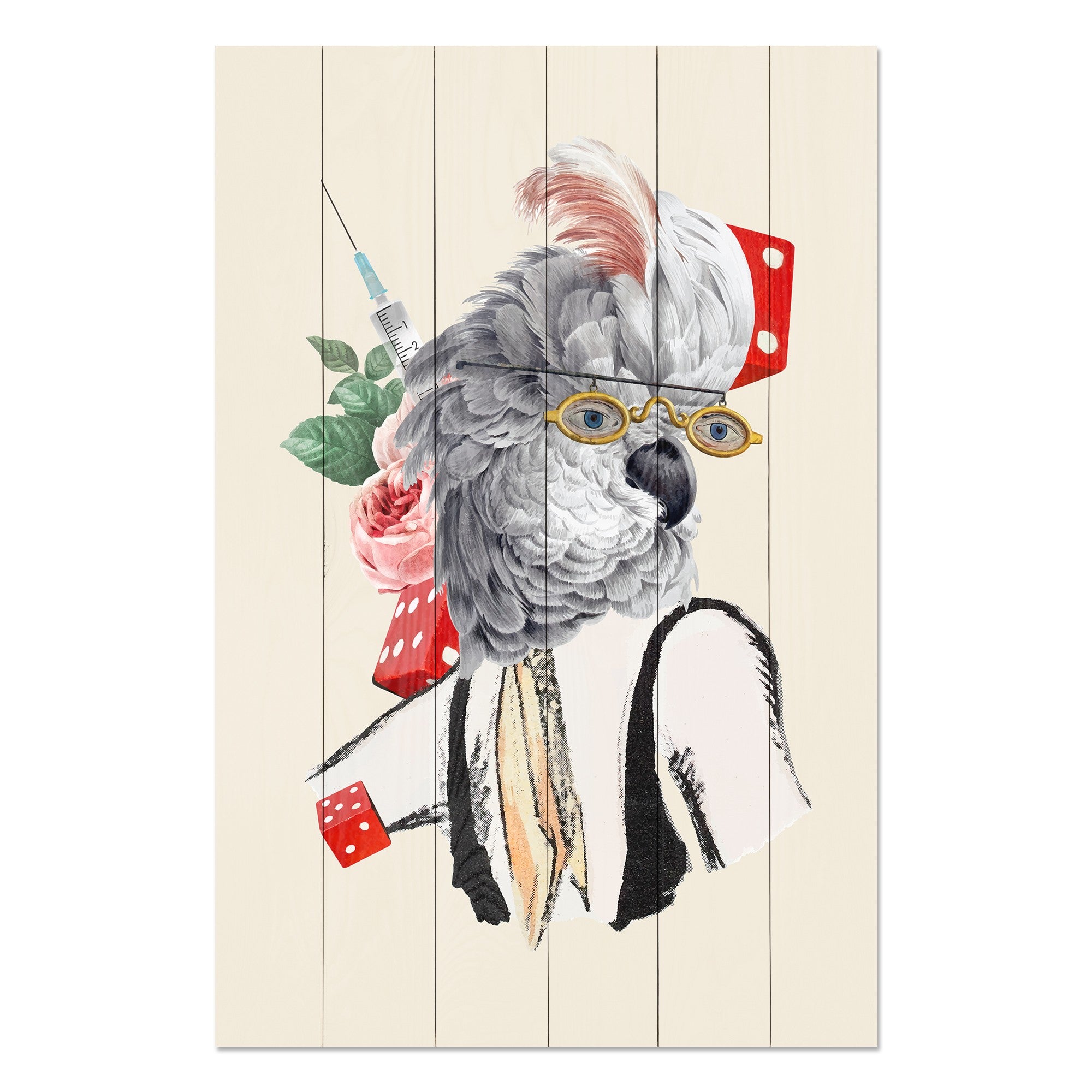 Bild Wood Antiker Papagei-30x40 cm