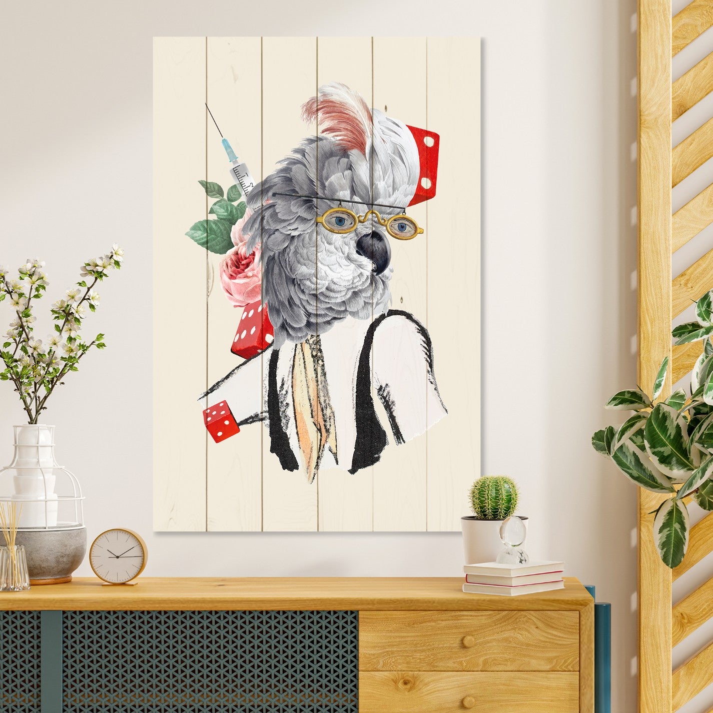 Bild Wood Antiker Papagei-20x30 cm