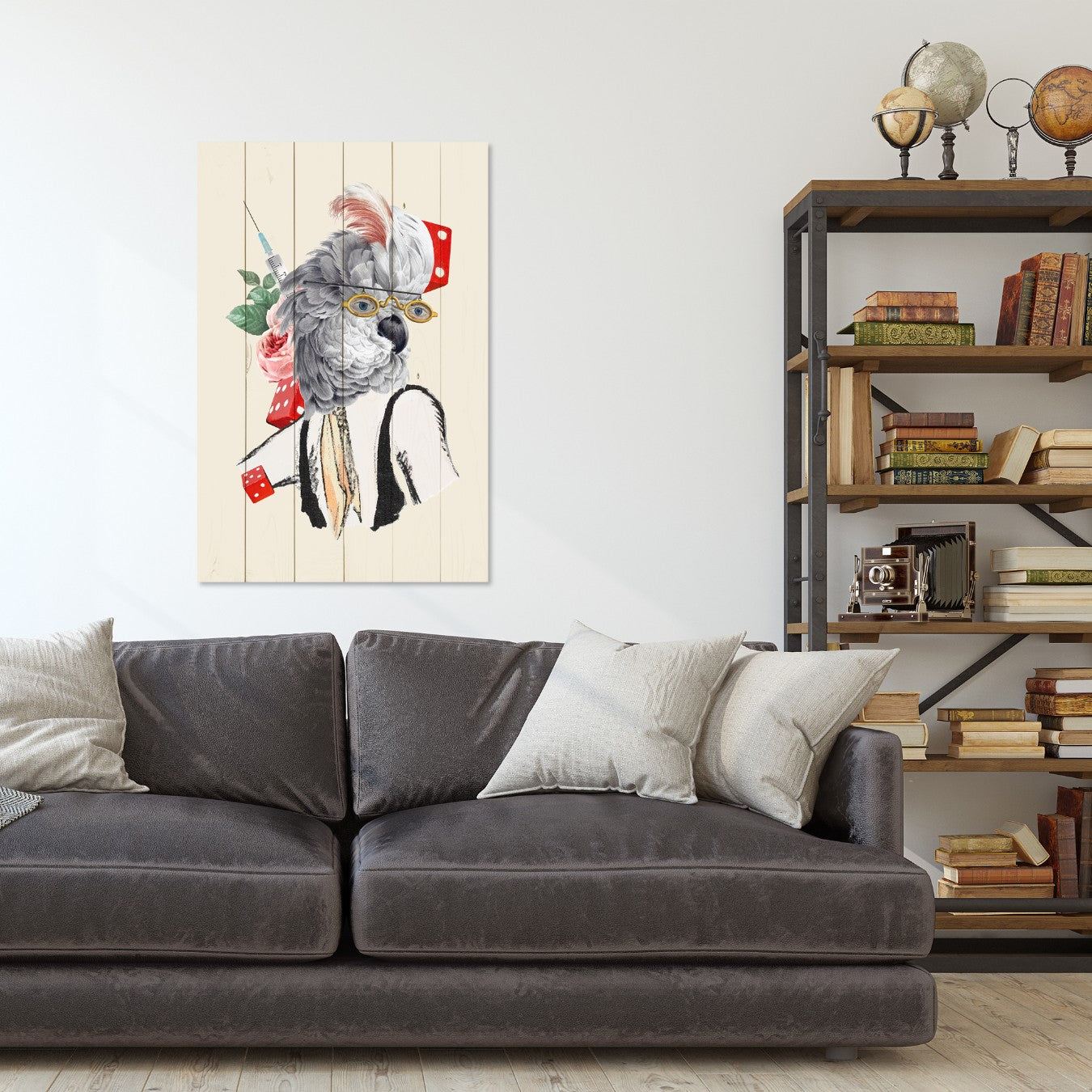 Bild Wood Antiker Papagei-30x40 cm