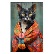 Wood Picture I see you Cat-40x60 cm