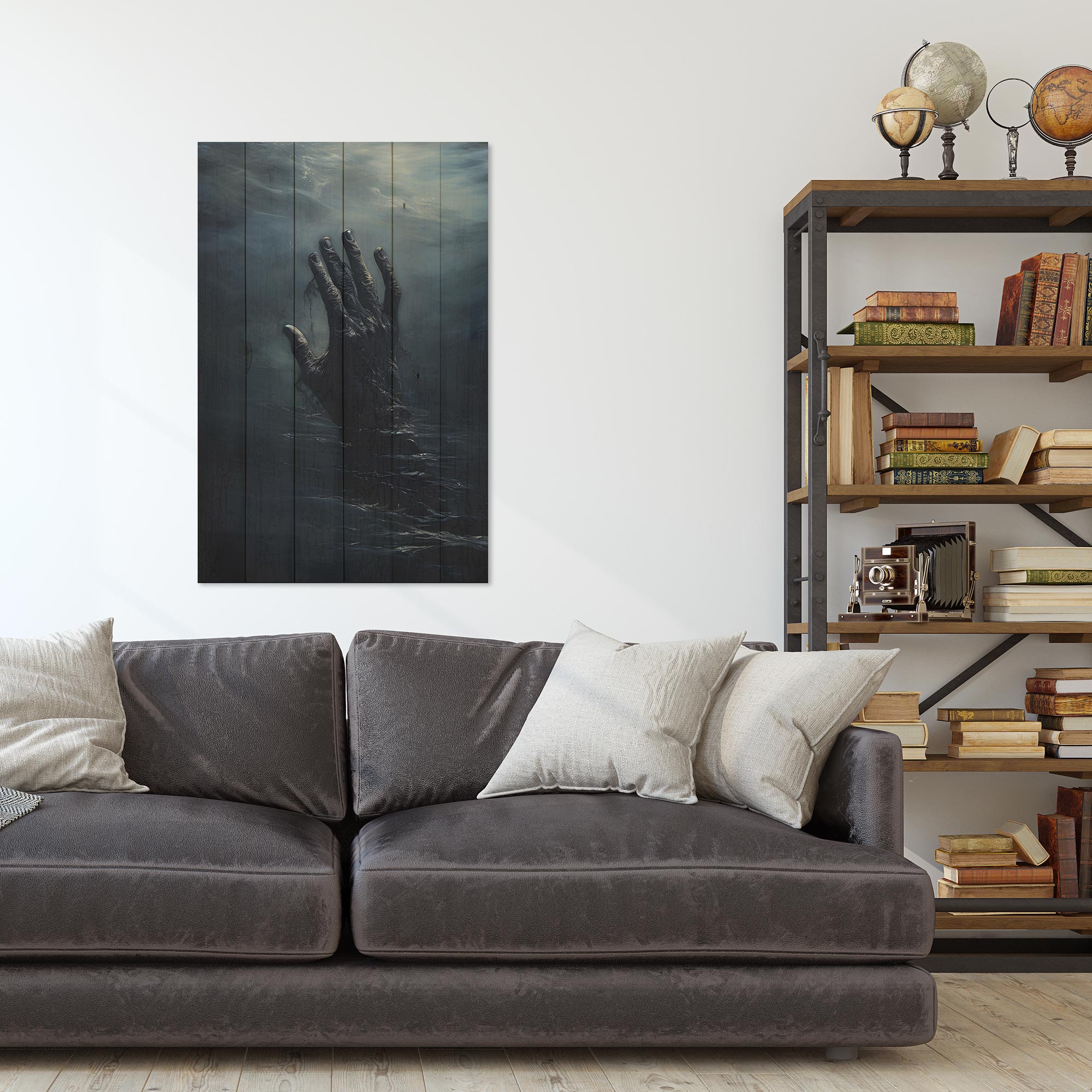 Obraz Wood Hand Dark Water-30x30 cm