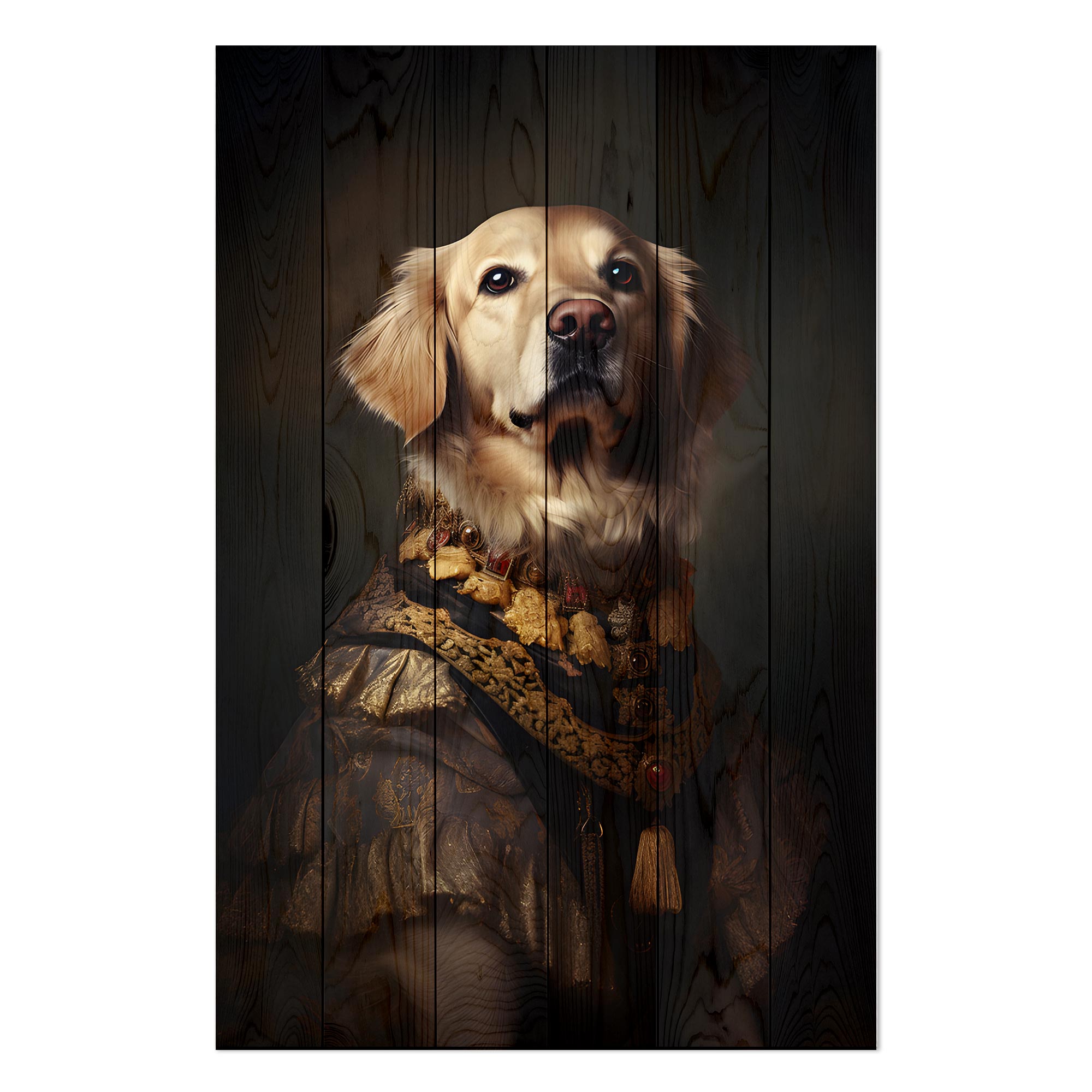 Wooden Picture Golden Retriever-40x60 cm