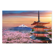 Bild Wood Kirschblüten und Fuji-Berg-50x70 cm