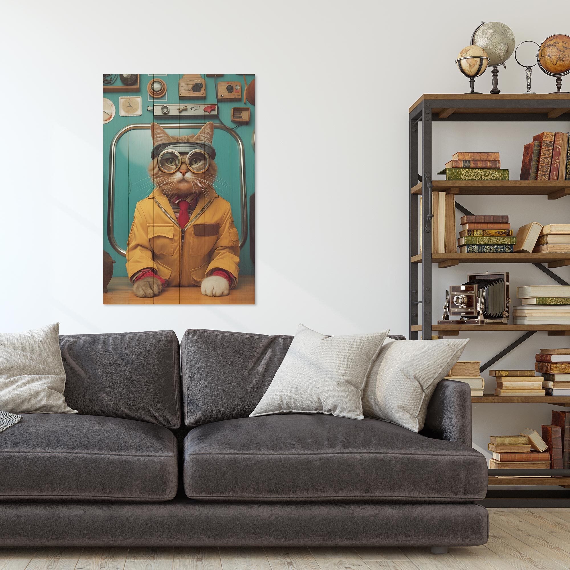 Bild Wood Ingenieur Katze-30x40 cm