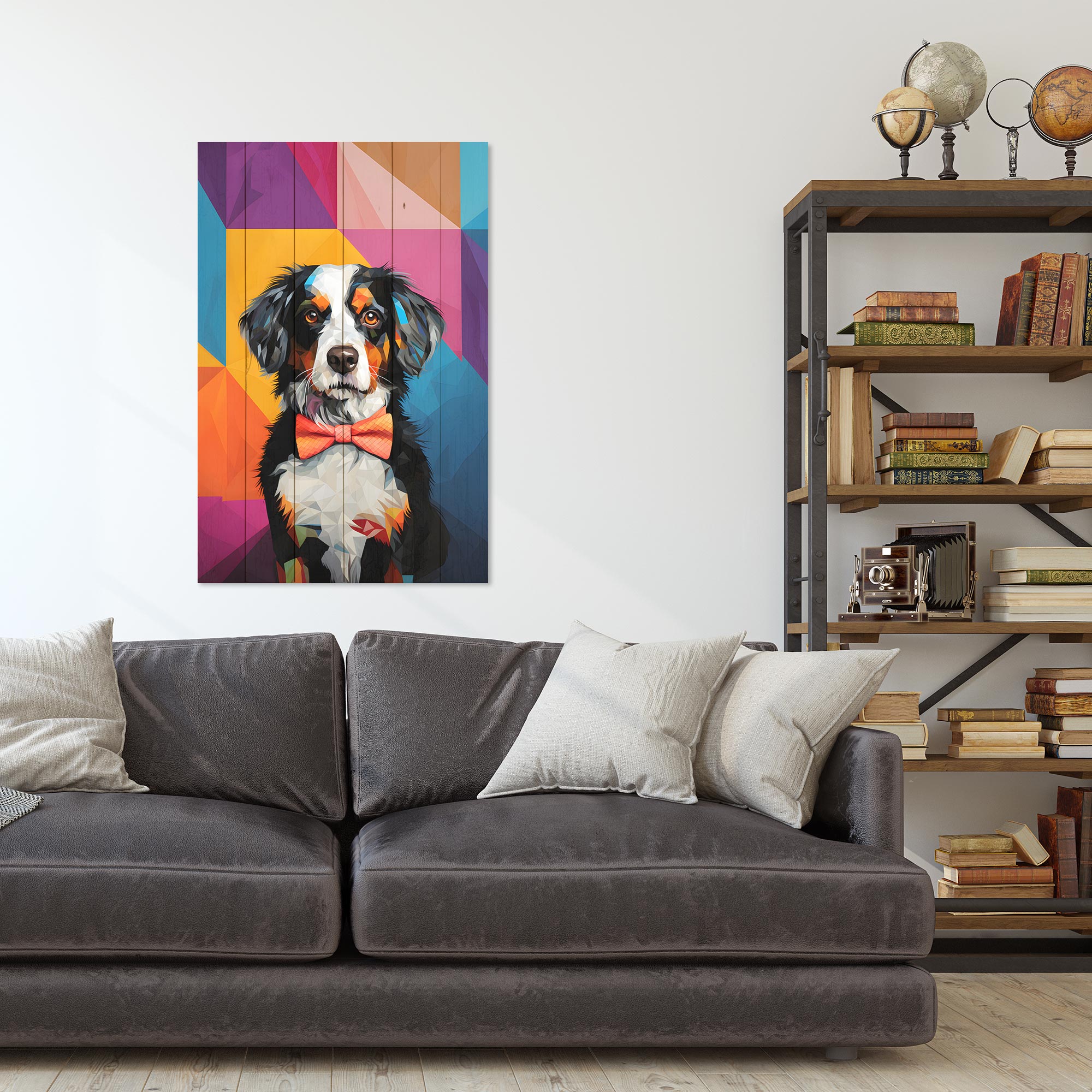 Bild Wood Hund Mosaik-40x60 cm