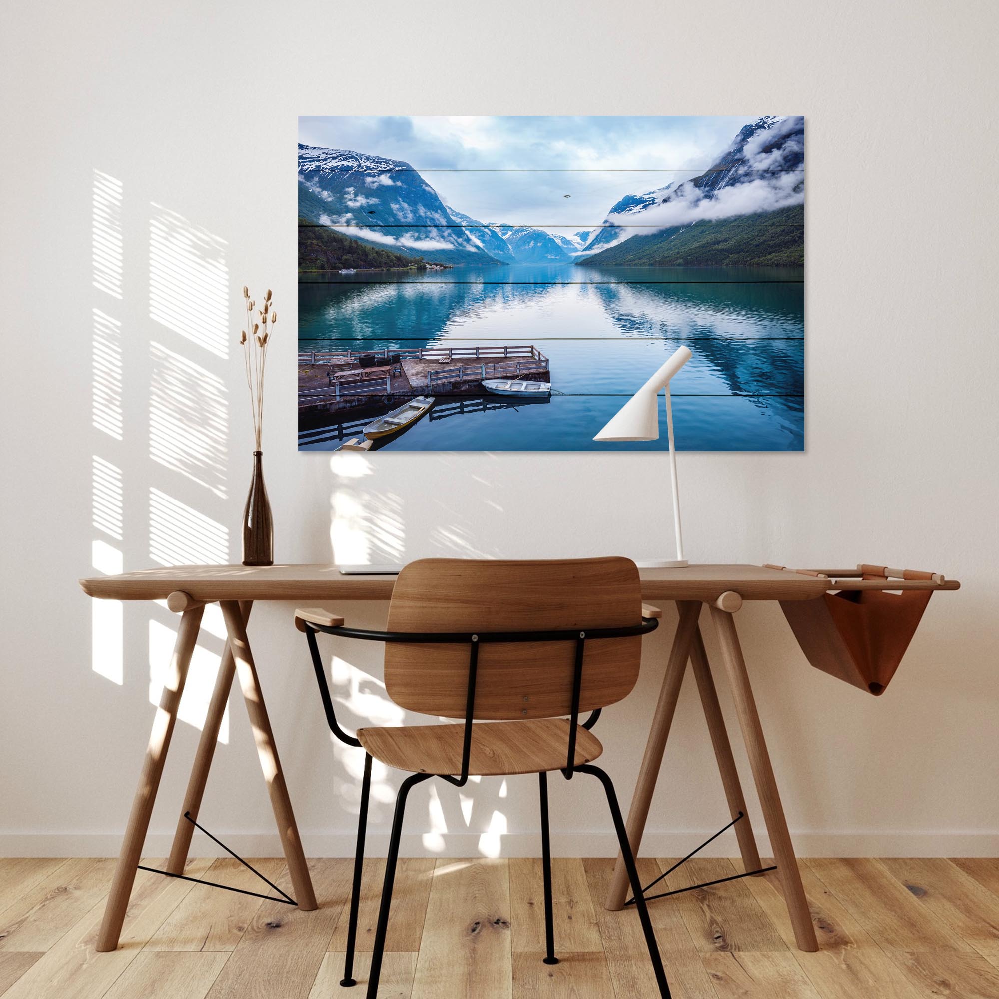Obraz Wood Oslo Beautiful Norwegian Lake-40x60 cm