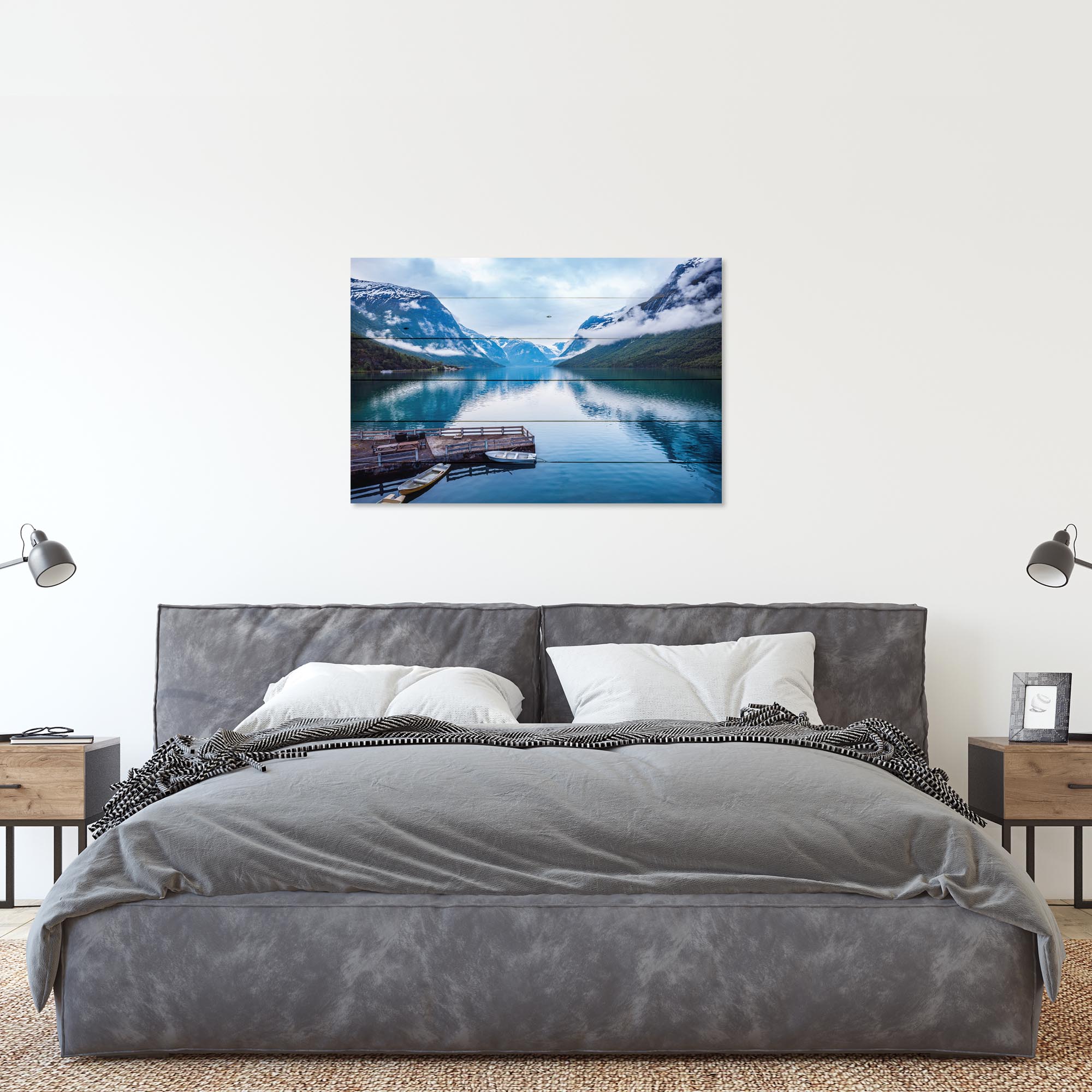 Obraz Wood Oslo Beautiful Norwegian Lake-40x60 cm