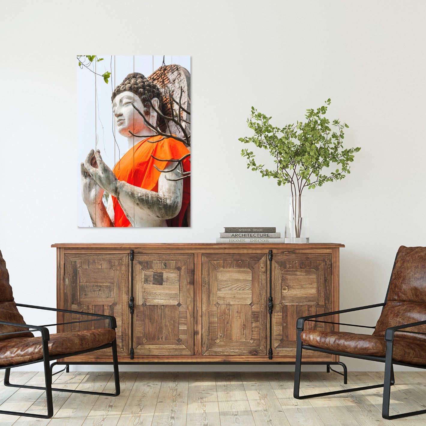 Obraz Wood Socha Buddhy-30x40 cm