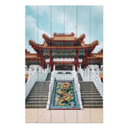 Bild Wood Chinesisches Gebäude-60x90 cm