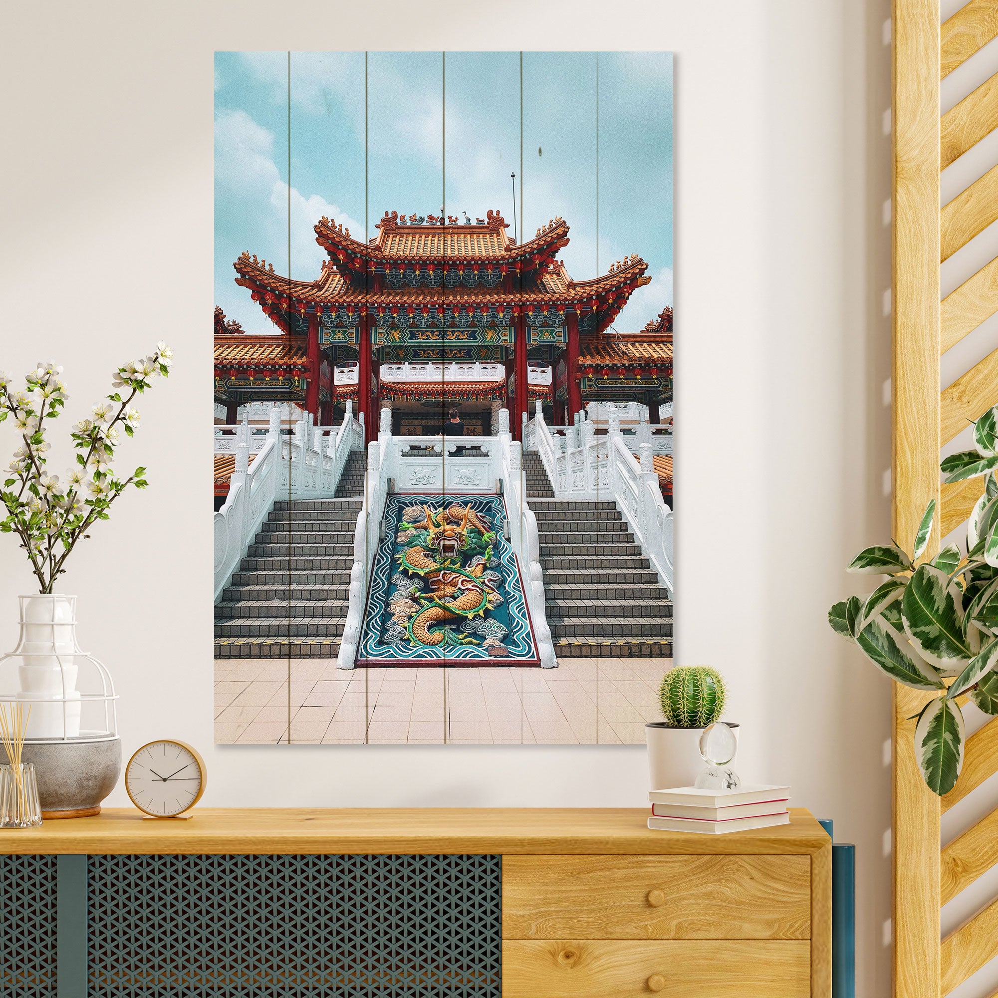 Obraz Wood Chinese Building-30x40 cm
