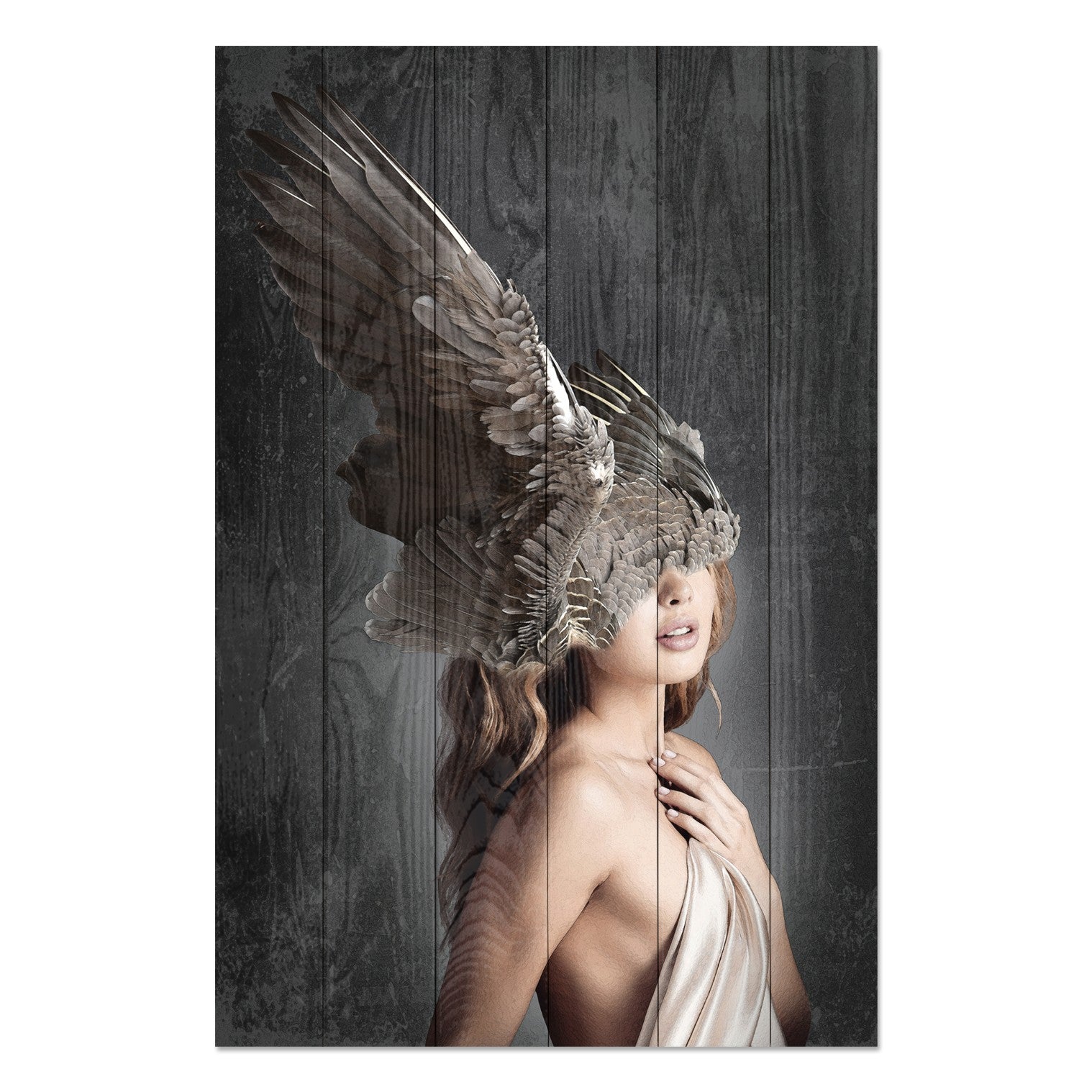 Obraz Wood Brown Wings on the Head-50x70 cm