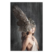 Wood Picture Brown Wings on the Head-60x90 cm