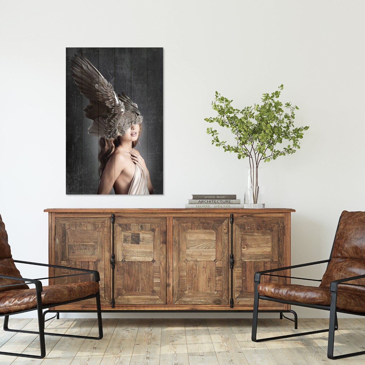 Obraz Wood Brown Wings on the Head-30x40 cm