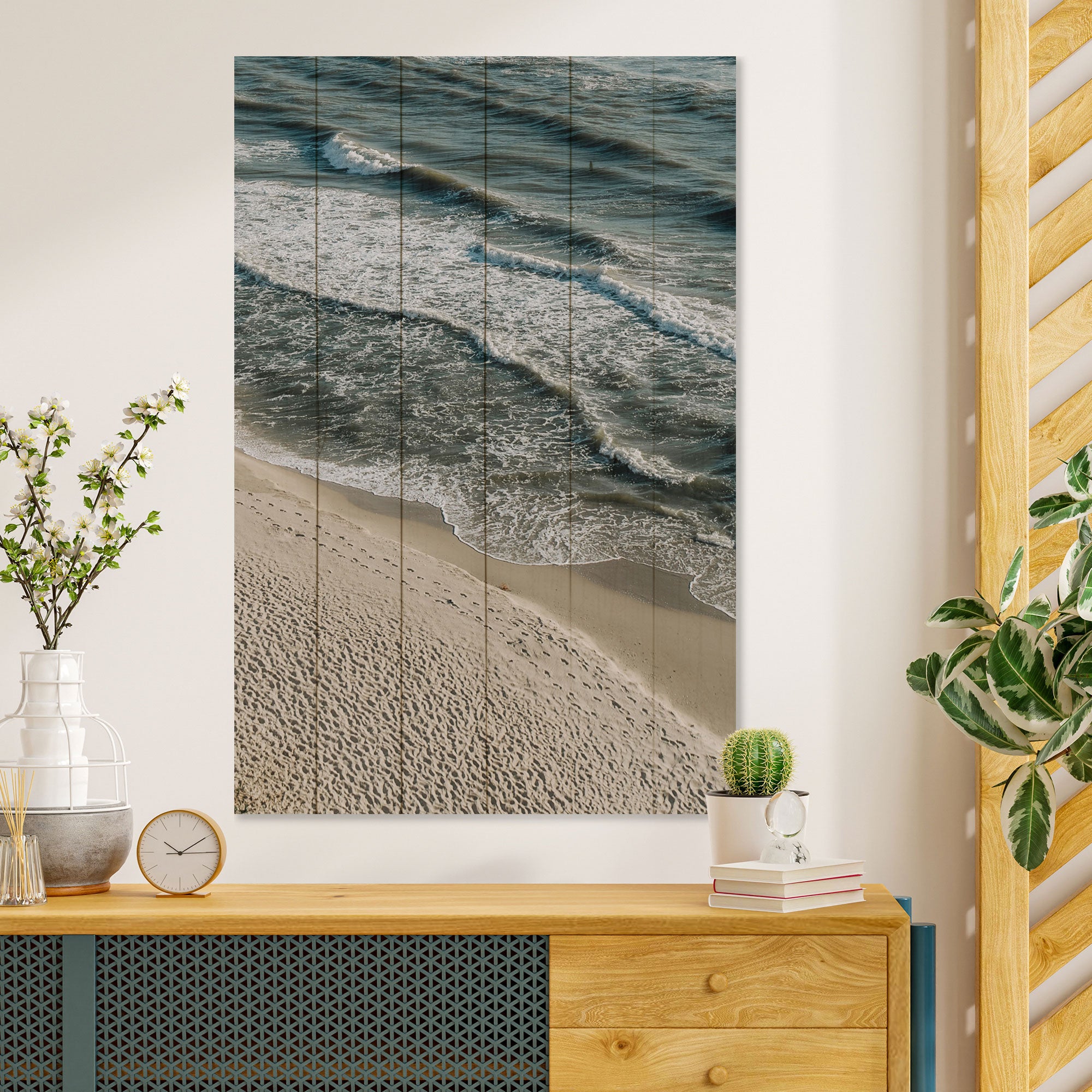 Obraz Wood Calm Beach-30x40 cm