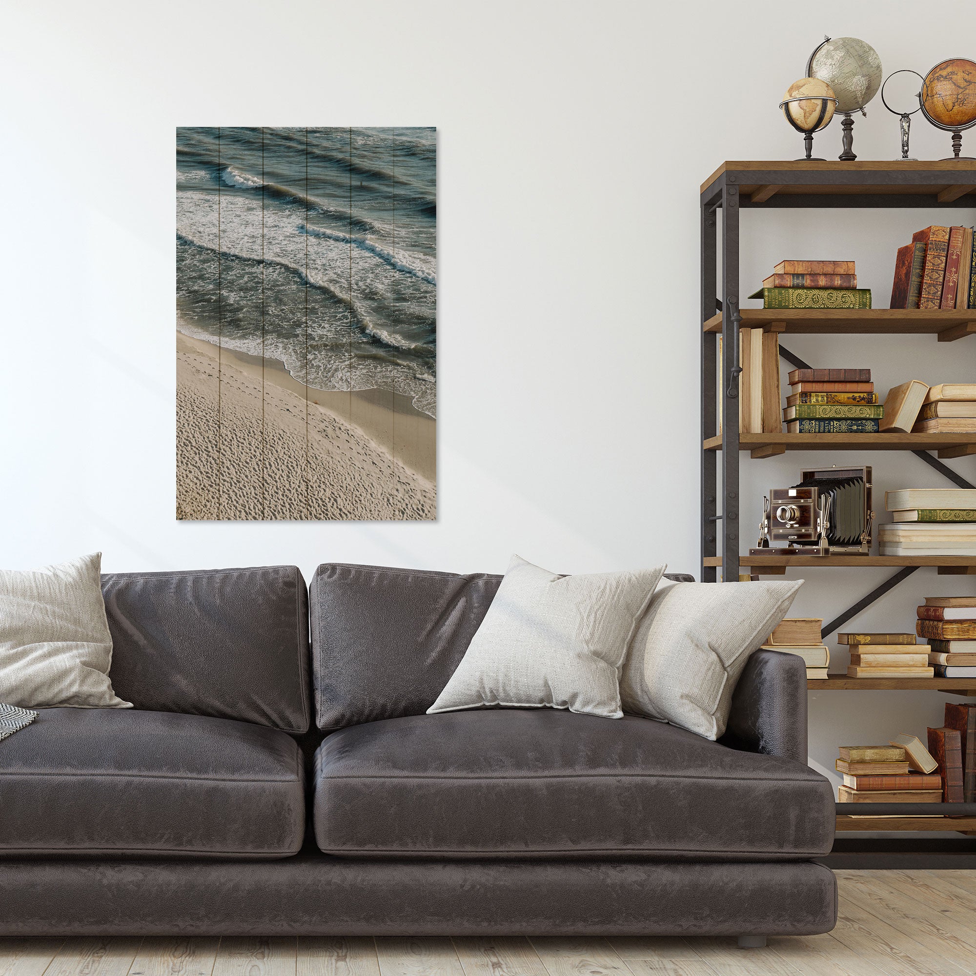 Bild Wood Ruhiger Strand-30x30 cm