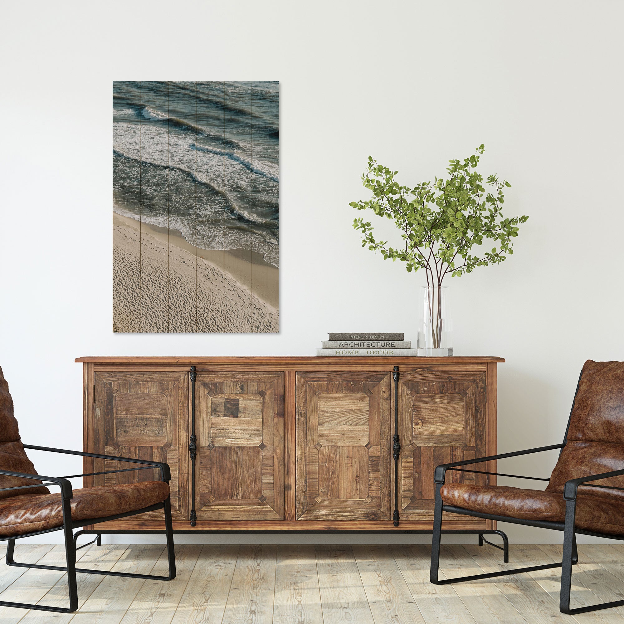 Bild Wood Ruhiger Strand-50x70 cm