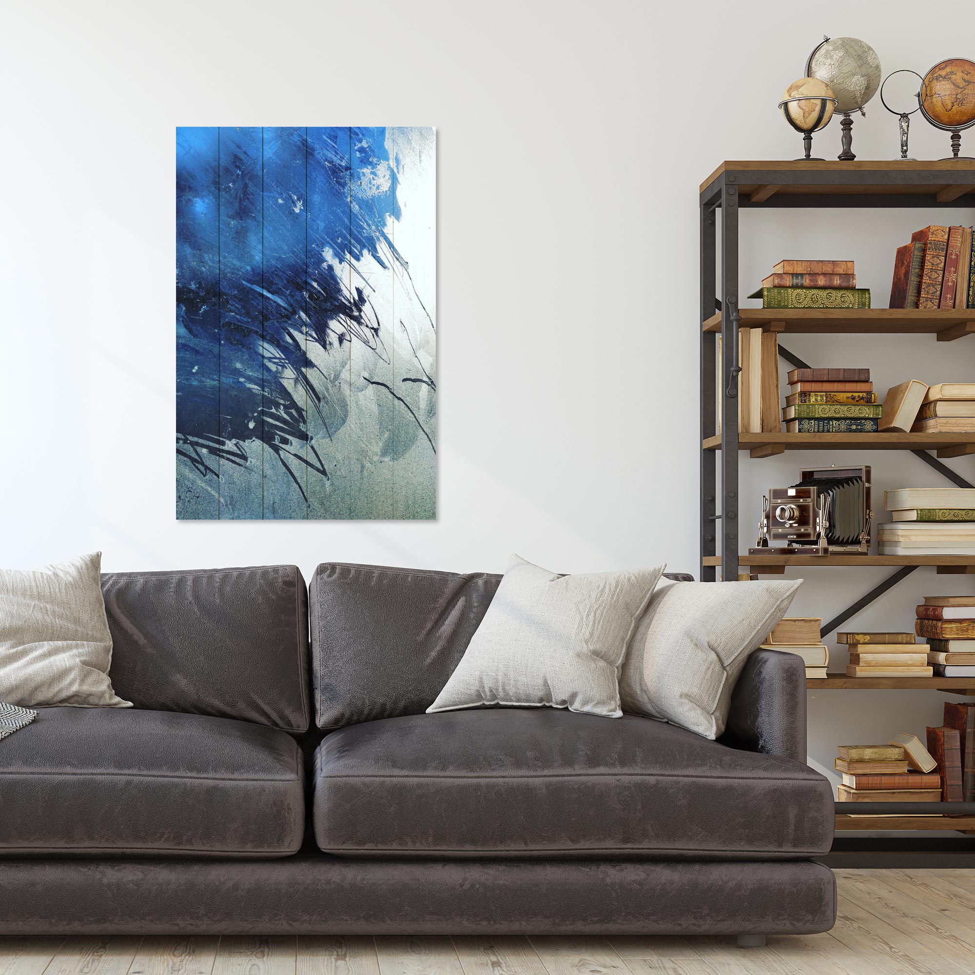 Bild Wood Blue Art Abstrakt-60x90 cm