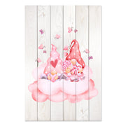 Obraz Wood Pink Gnome Couple-20x30 cm