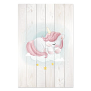 Obraz Wood Sweet Unicorn Sleeping Cloud-40x60 cm