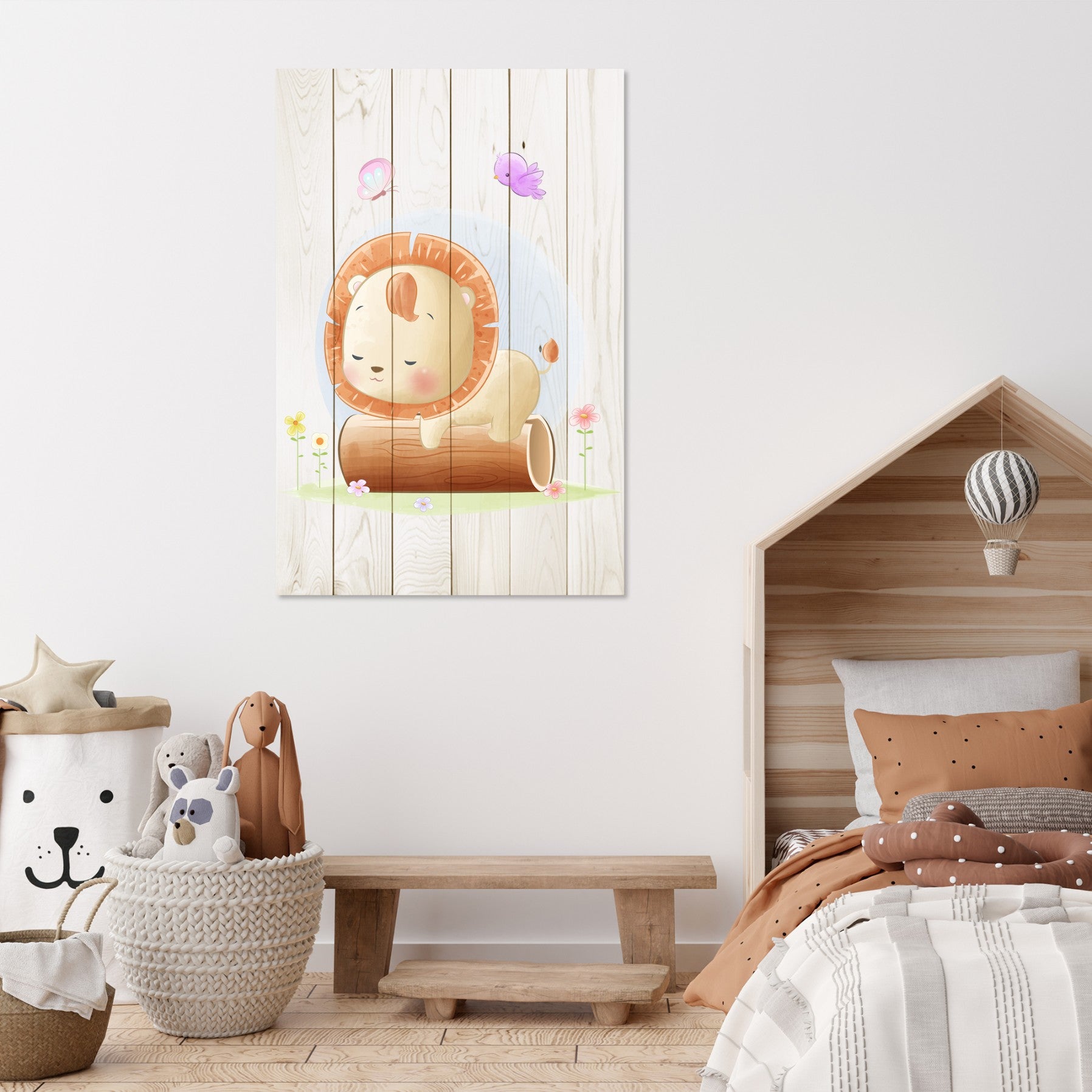 Bild Wood Sleepy Little Lion-60x90 cm
