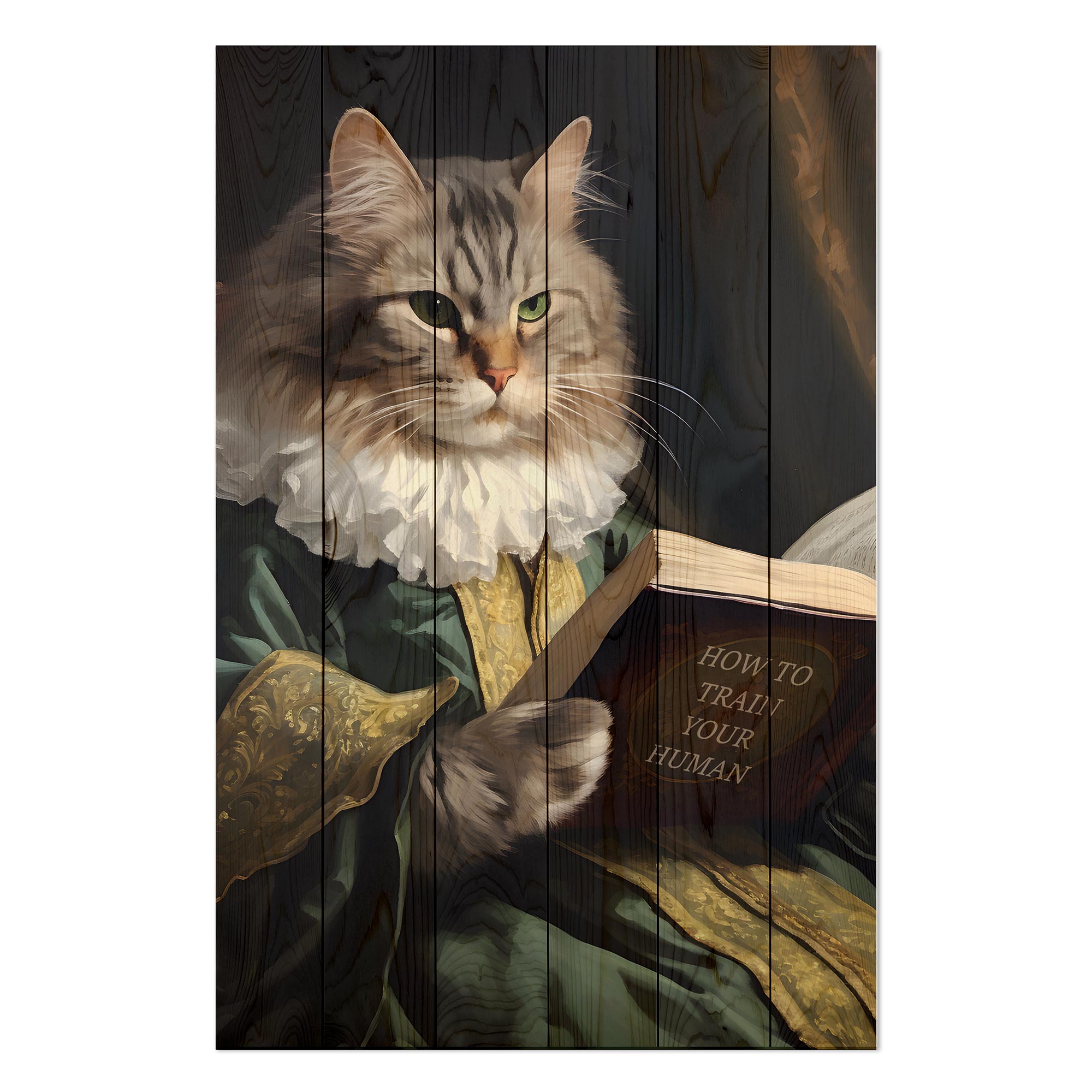 Obraz Wood How to train your Human-50x70 cm