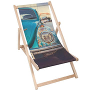 Wooden deck chair Old Blue Car