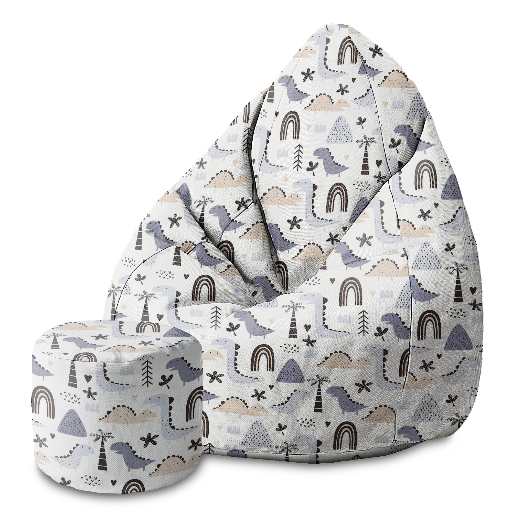 Puf okrągły podnóżek Pastel Kids Dinosaur