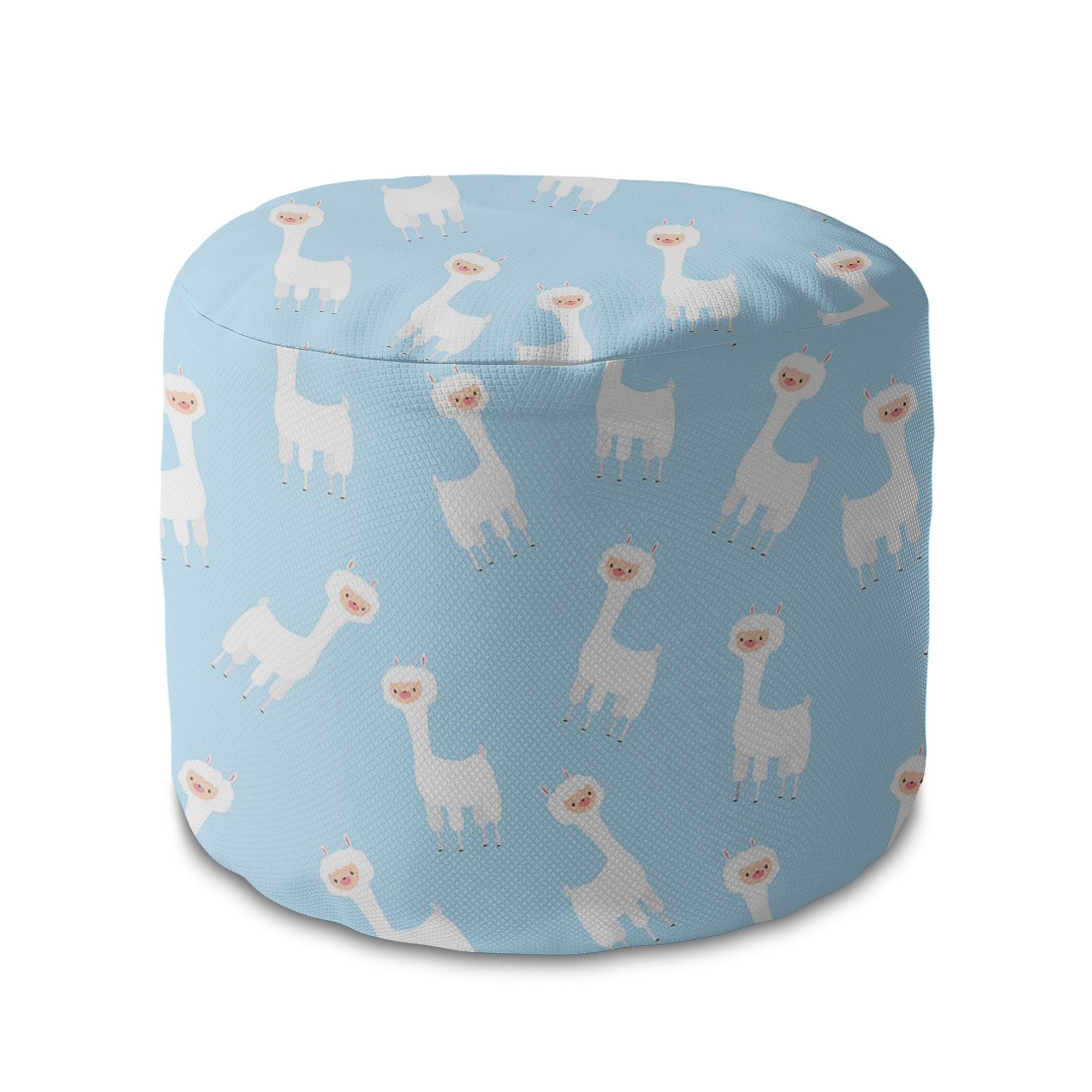 Puf okrągły podnóżek Llama Blue