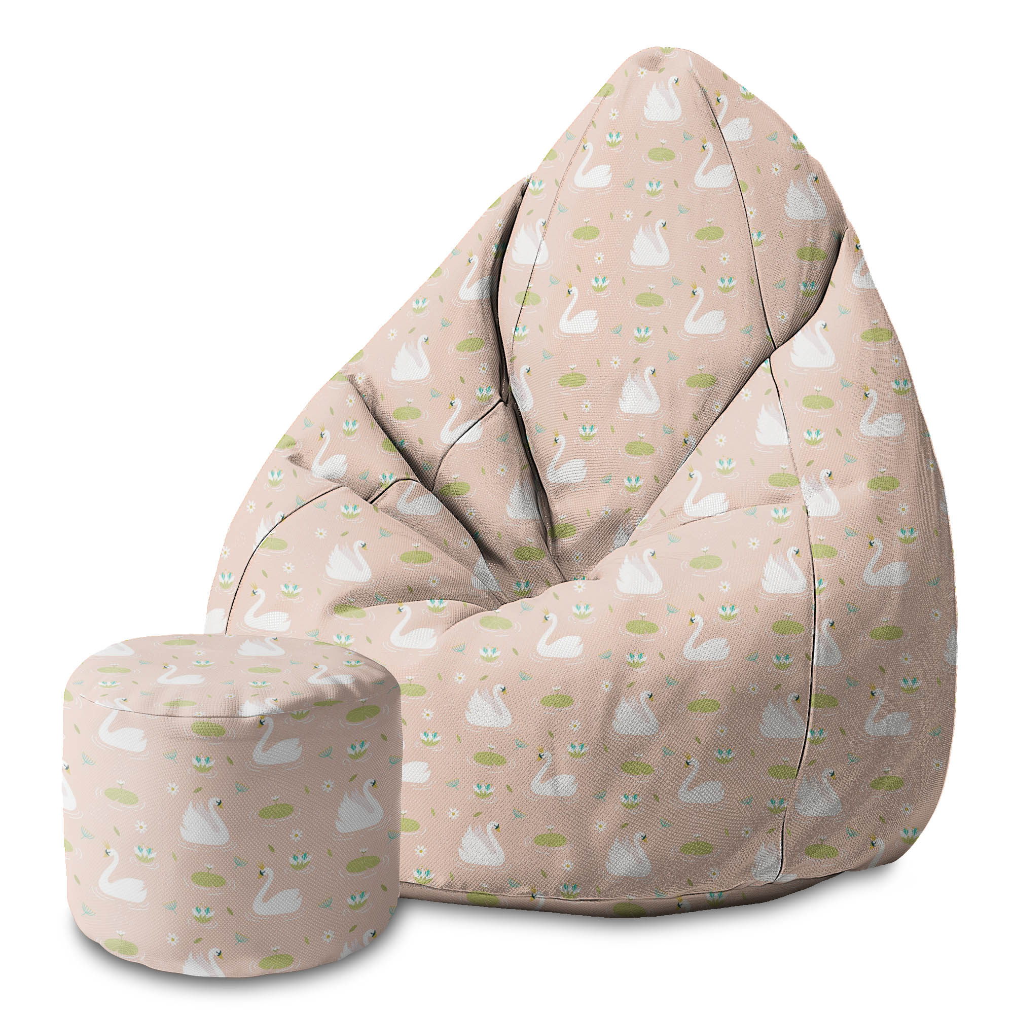 Runder Hocker Elegant Swans